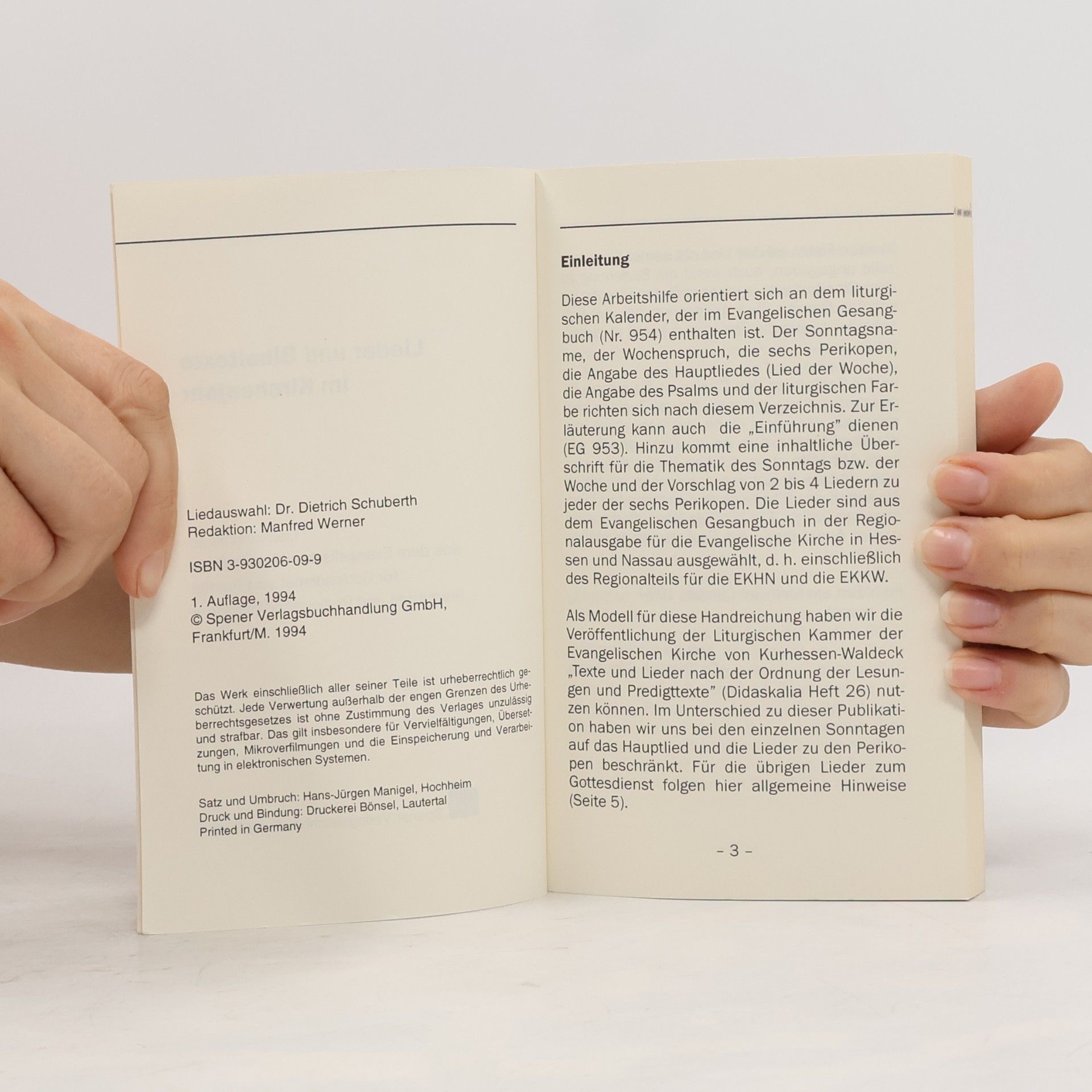 Lieder und Bibeltexte im Kirchenjahr. Hessen Stamm- und Regionalteil