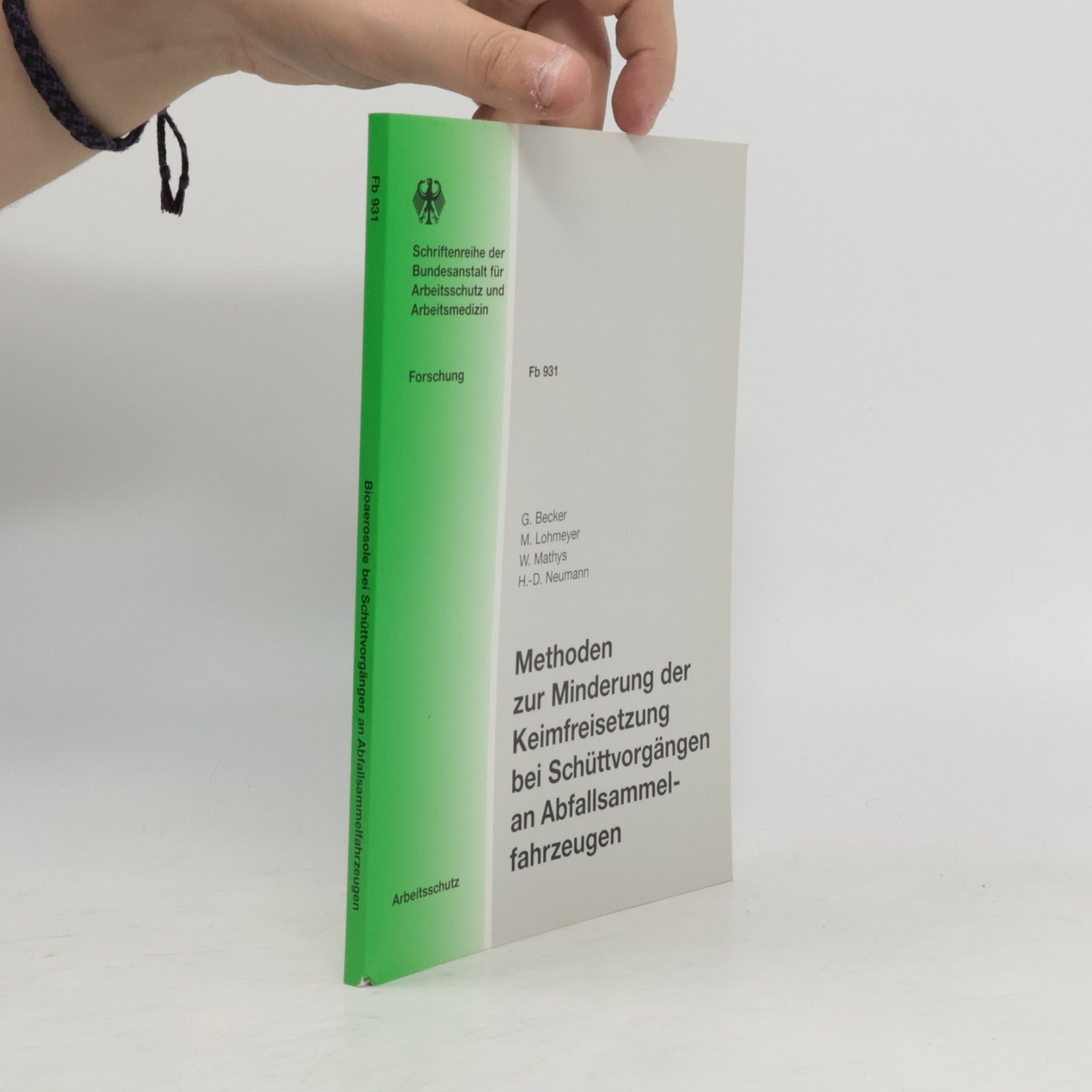 Dieter Neumann Methoden zur Minderung der Keimfreisetzung bei Schüttvorgängen an Abfallsammelfahrzeugen