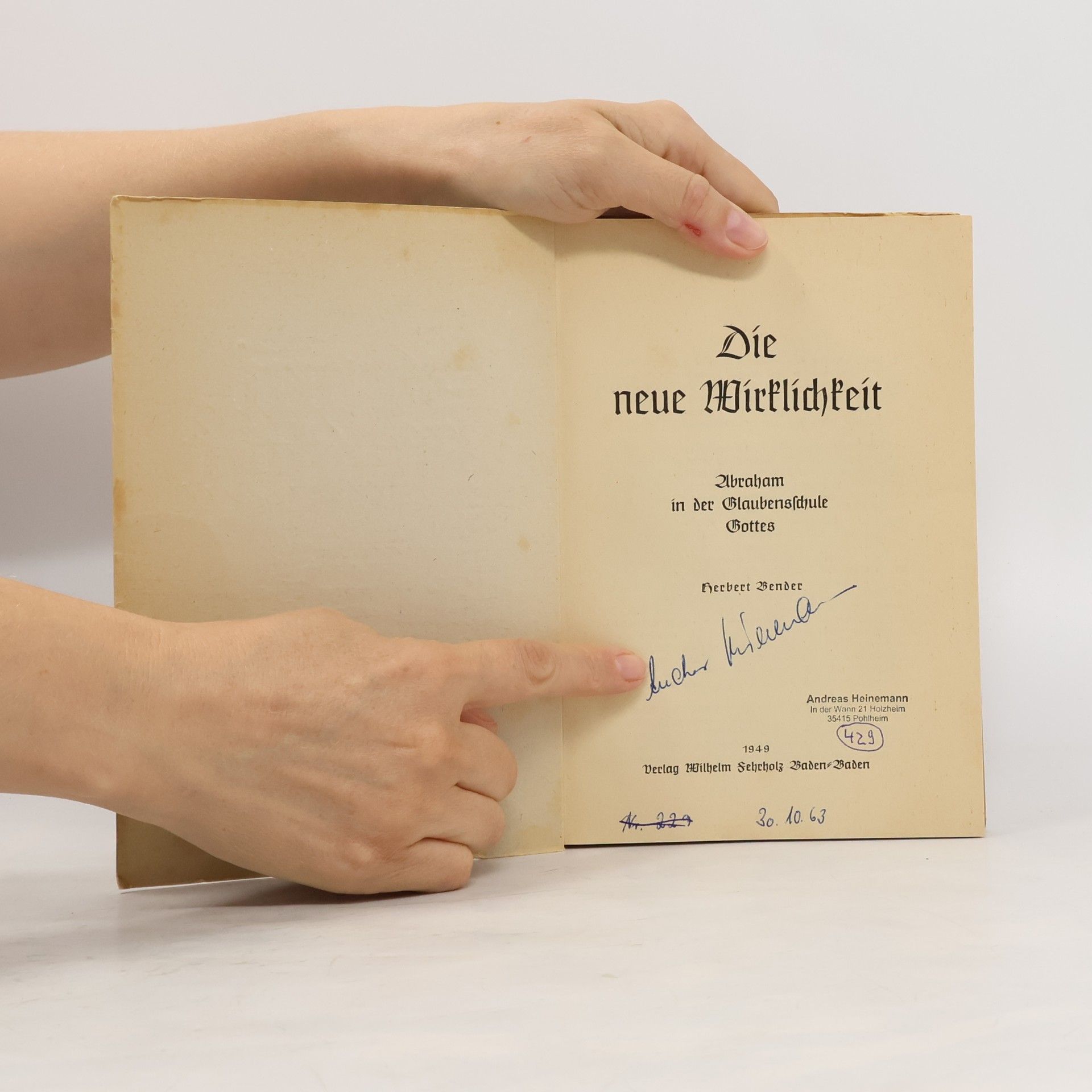 Herbert F. Bender Die neue Wirklichkeit