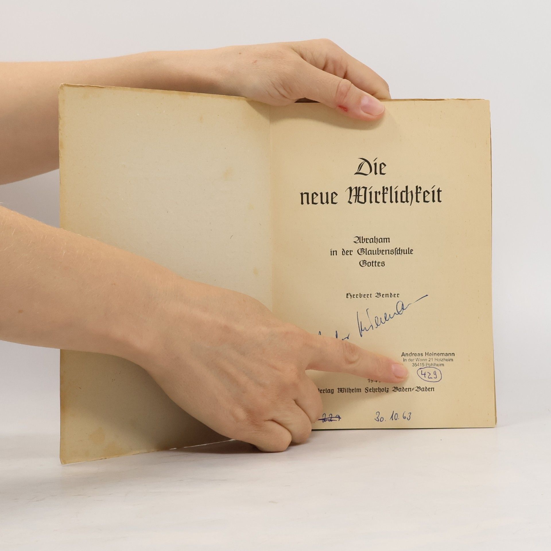 Herbert F. Bender Die neue Wirklichkeit