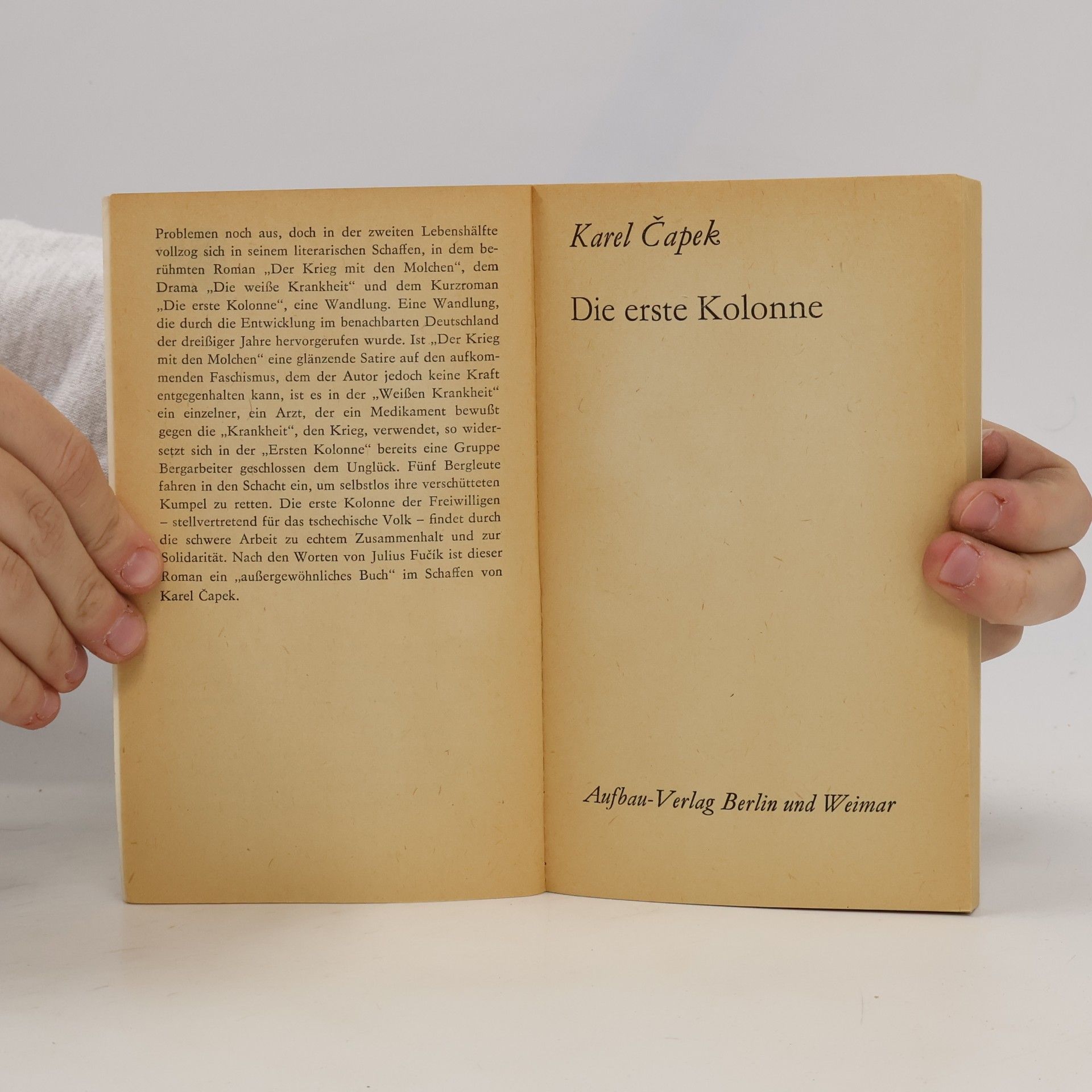 Karel Čapek Die erste Kolonne