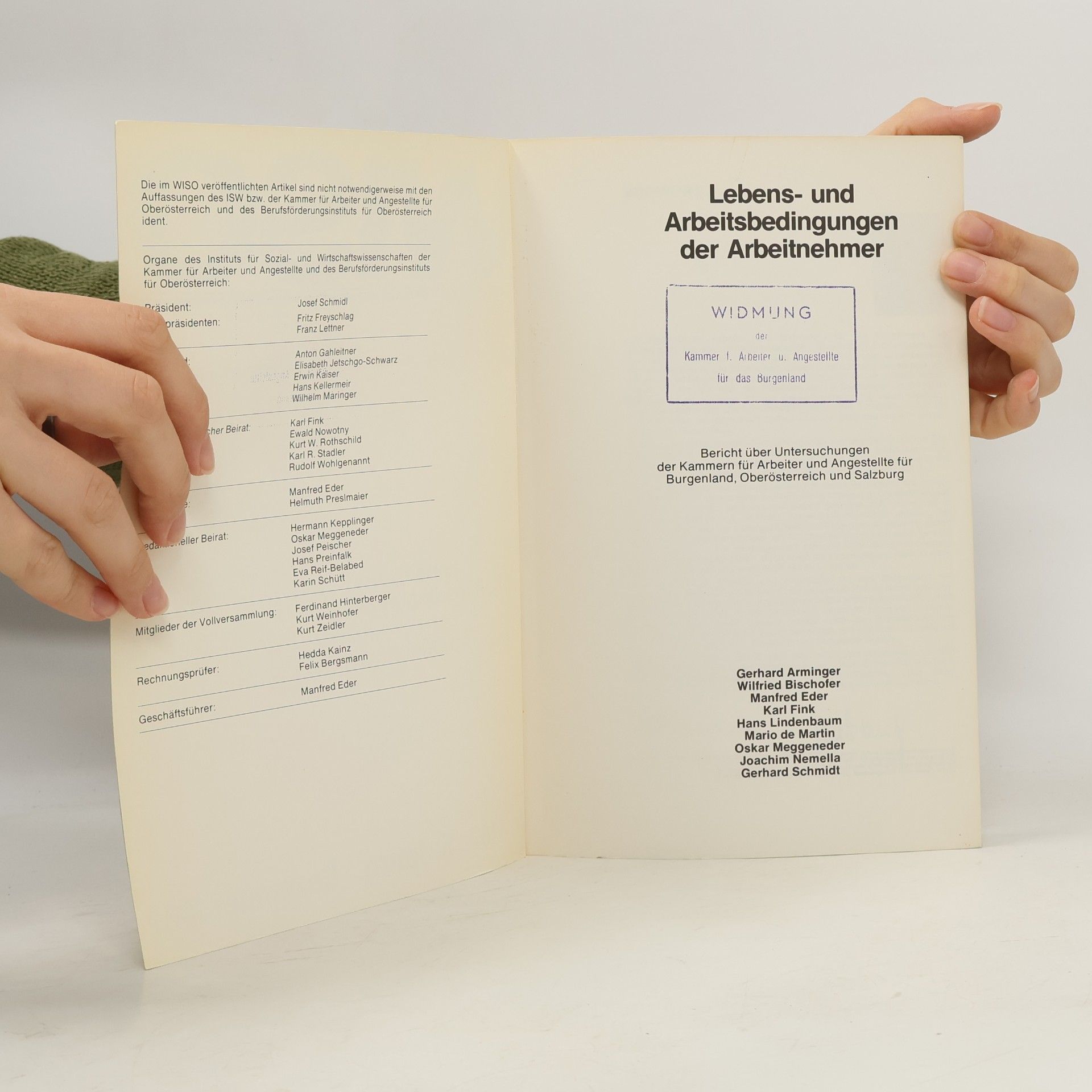 Kammer F. Arbeiter U. Angestellte Für Das Burgenland Wiso. Lebens- und Arbeitsbedingungen der Arbeitnehmer 3/82