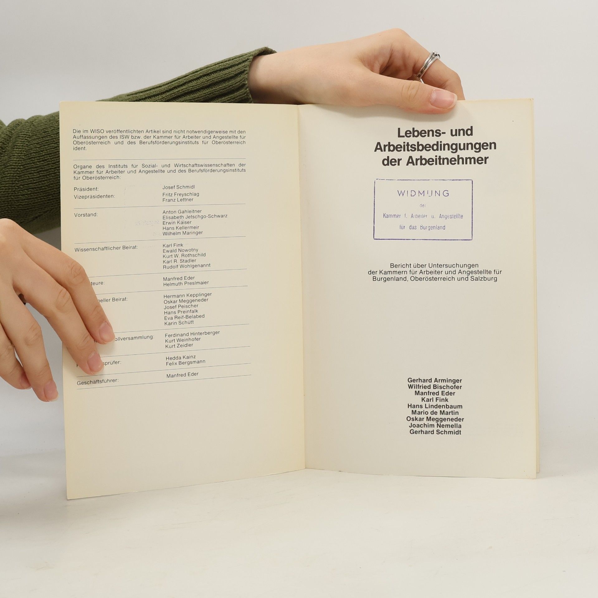 Kammer F. Arbeiter U. Angestellte Für Das Burgenland Wiso. Lebens- und Arbeitsbedingungen der Arbeitnehmer 3/82