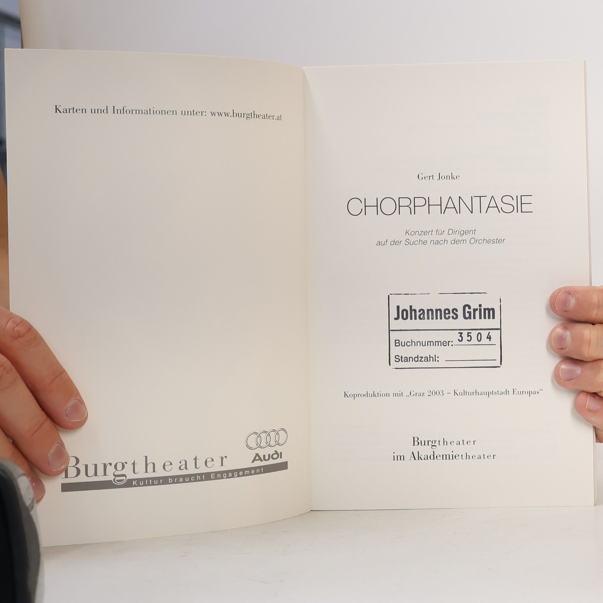 Gert Friedrich Jonke Chorphantasie