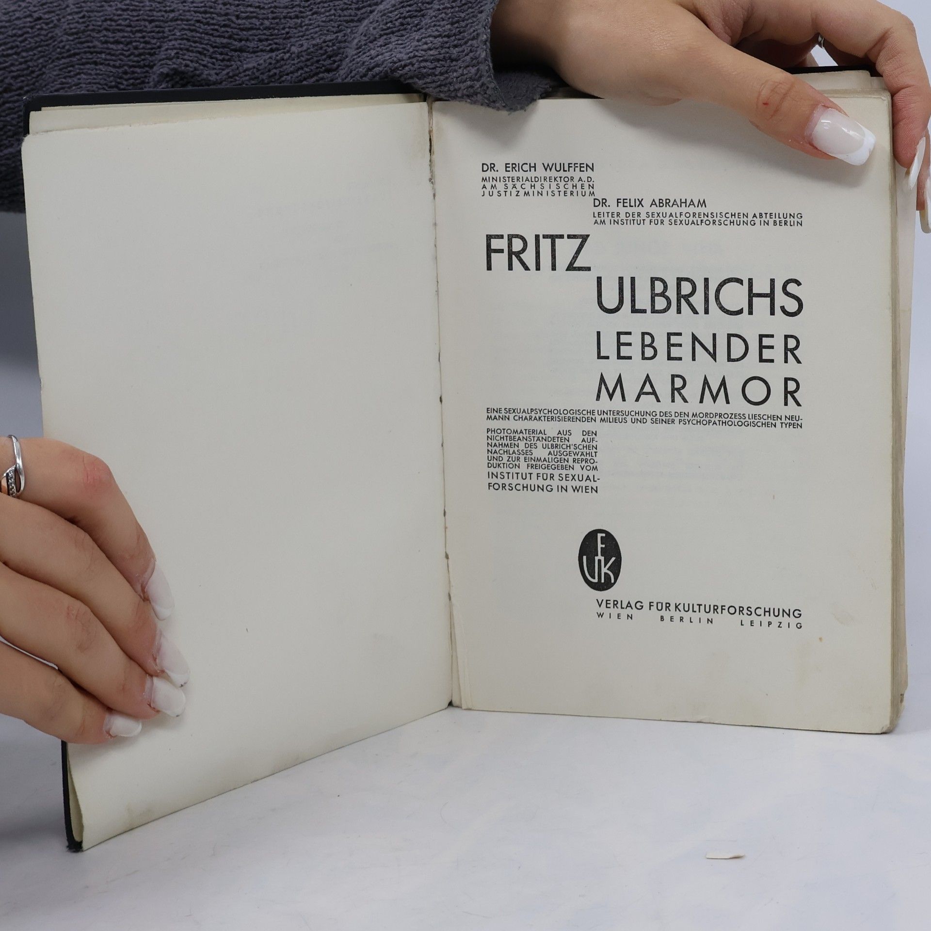 Erich Wulffen Fritz Ulbrichs lebender Marmor