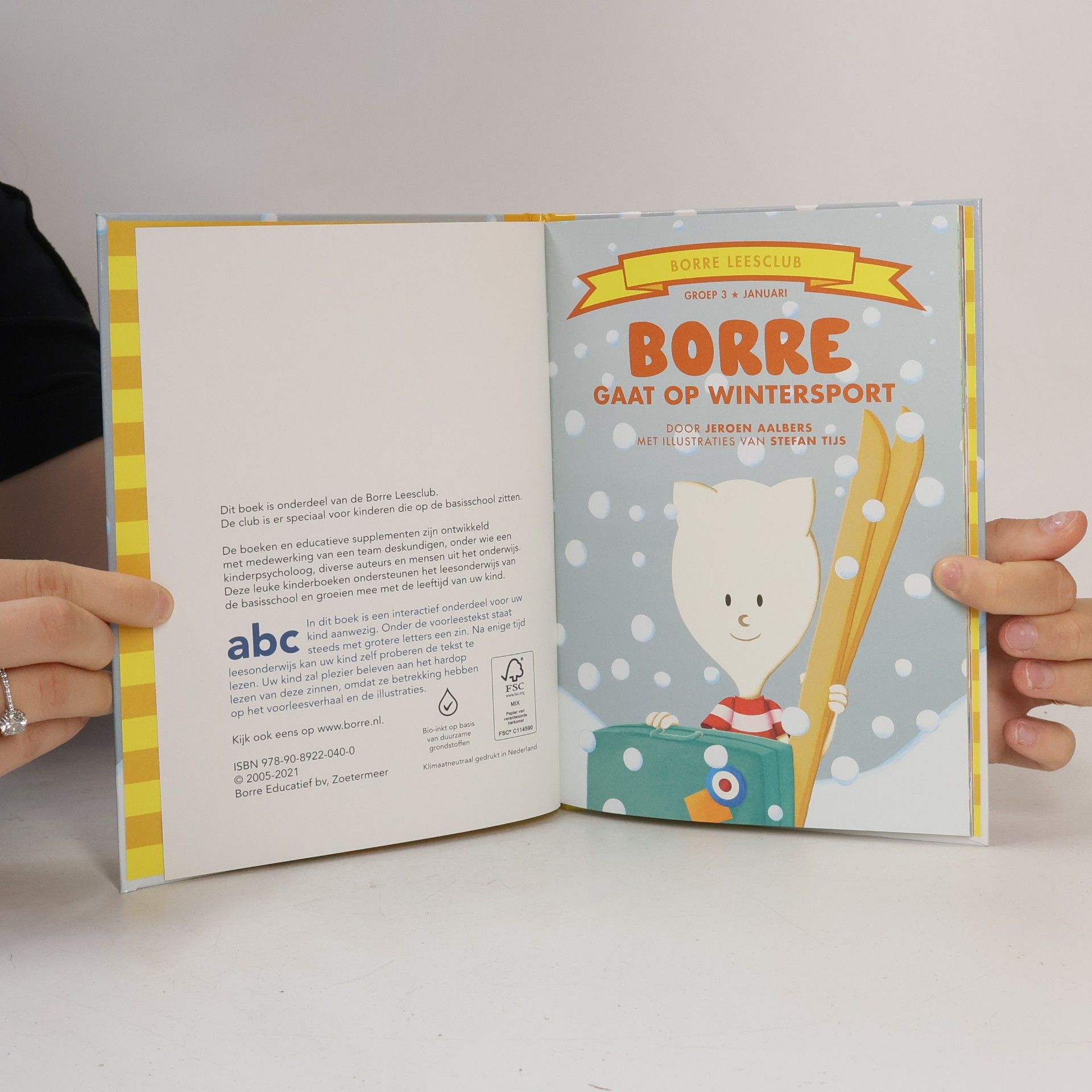Jeroen Aalbers Borre leesclub groep 3 - Januari: Borre gaat op wintersport