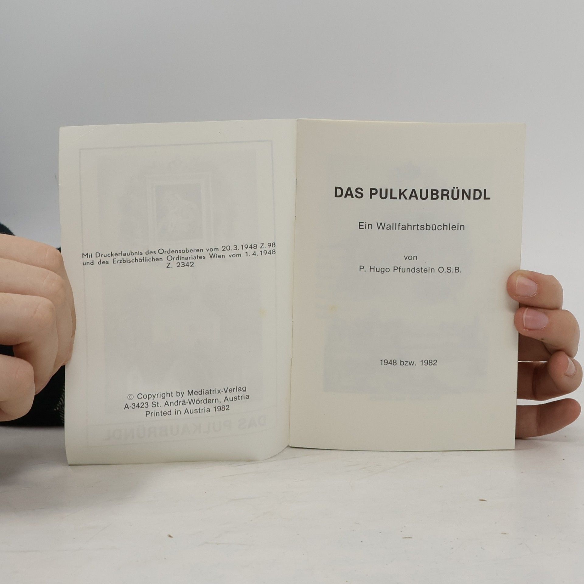 P. Hugo Pfundstein O.S.B. Das Pulkabründl
