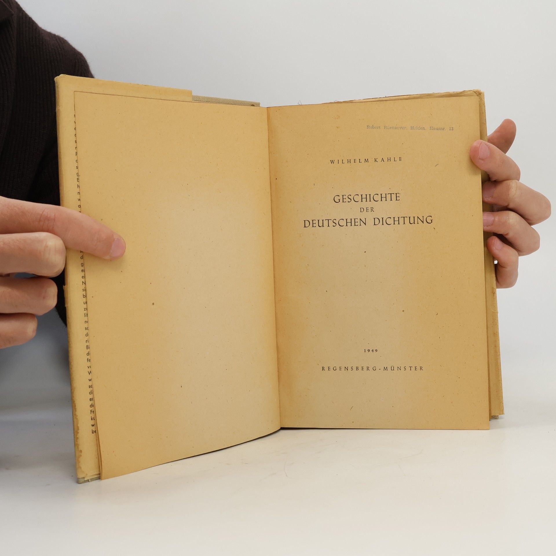 Wilhelm Kahle Geschichte der Deutschen Dichtung