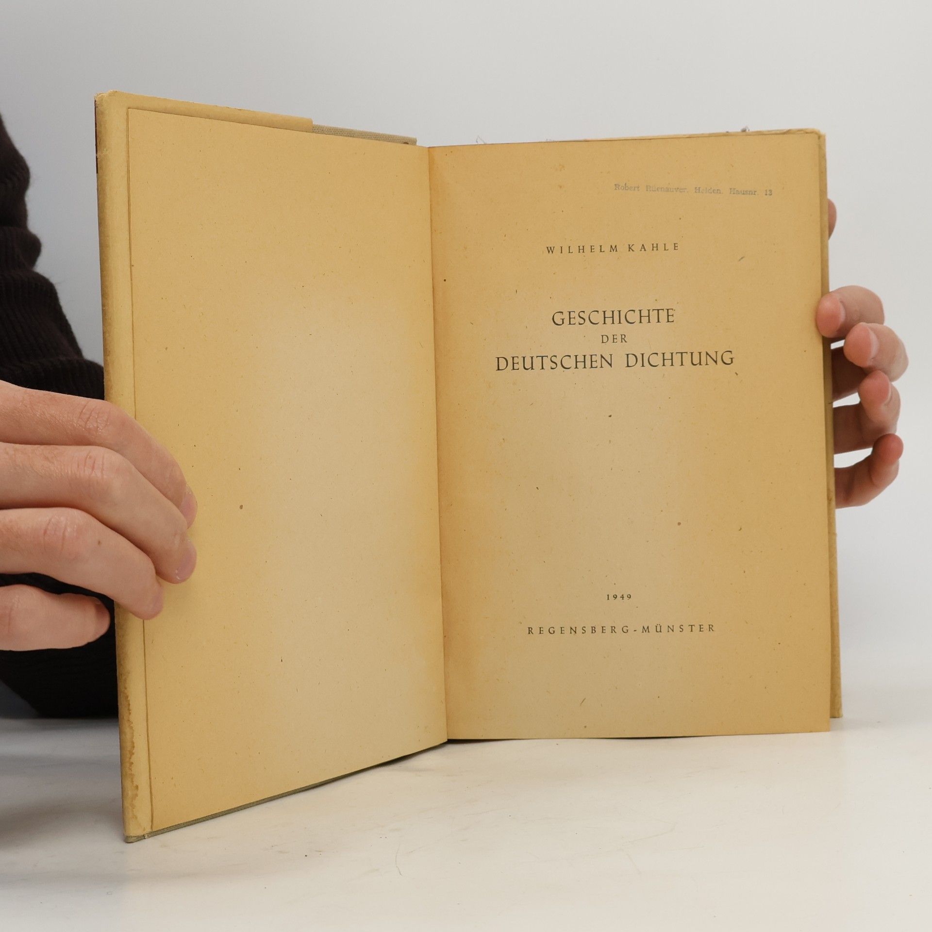 Wilhelm Kahle Geschichte der Deutschen Dichtung