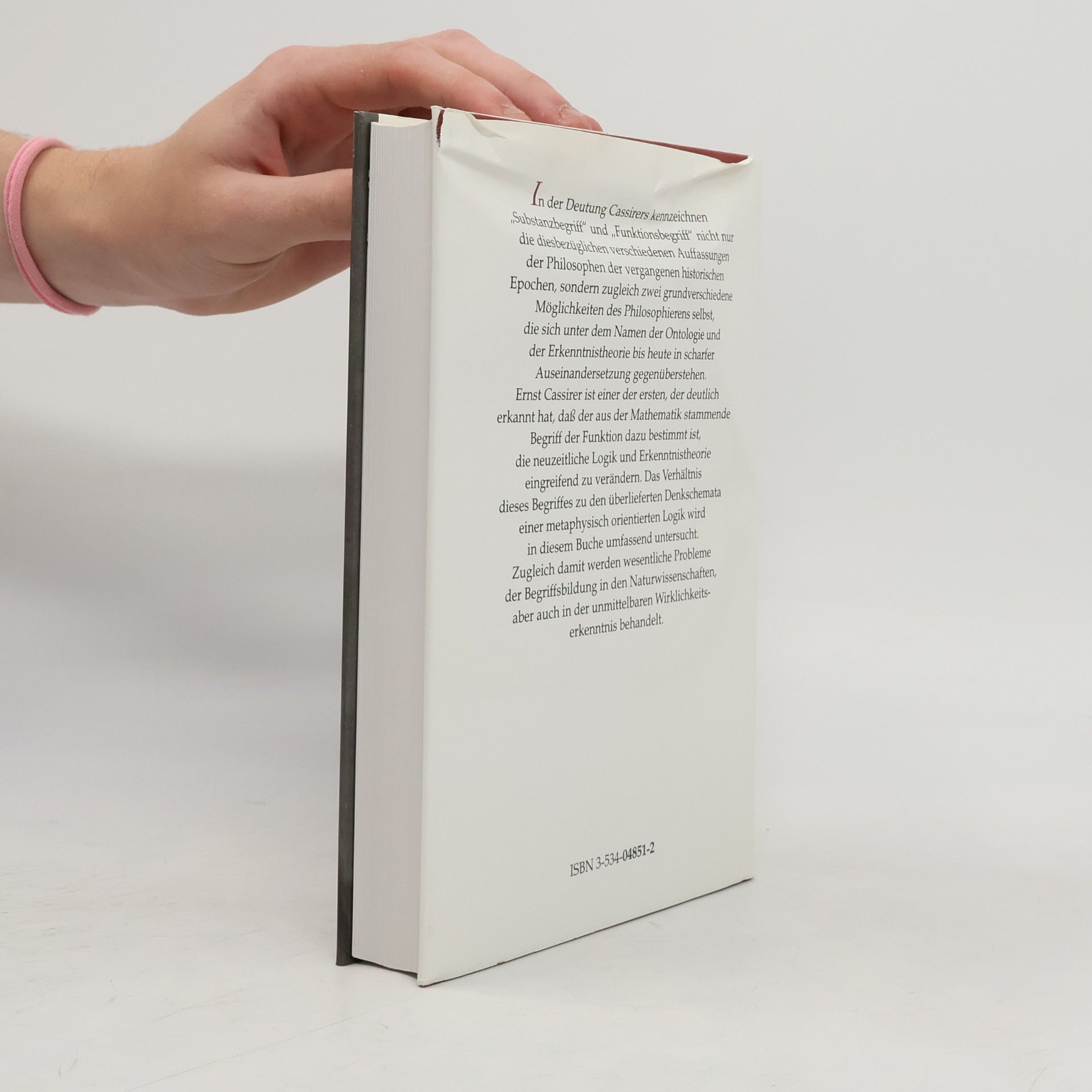 Ernst Cassirer Substanzbegriff und Funktionsbegriff