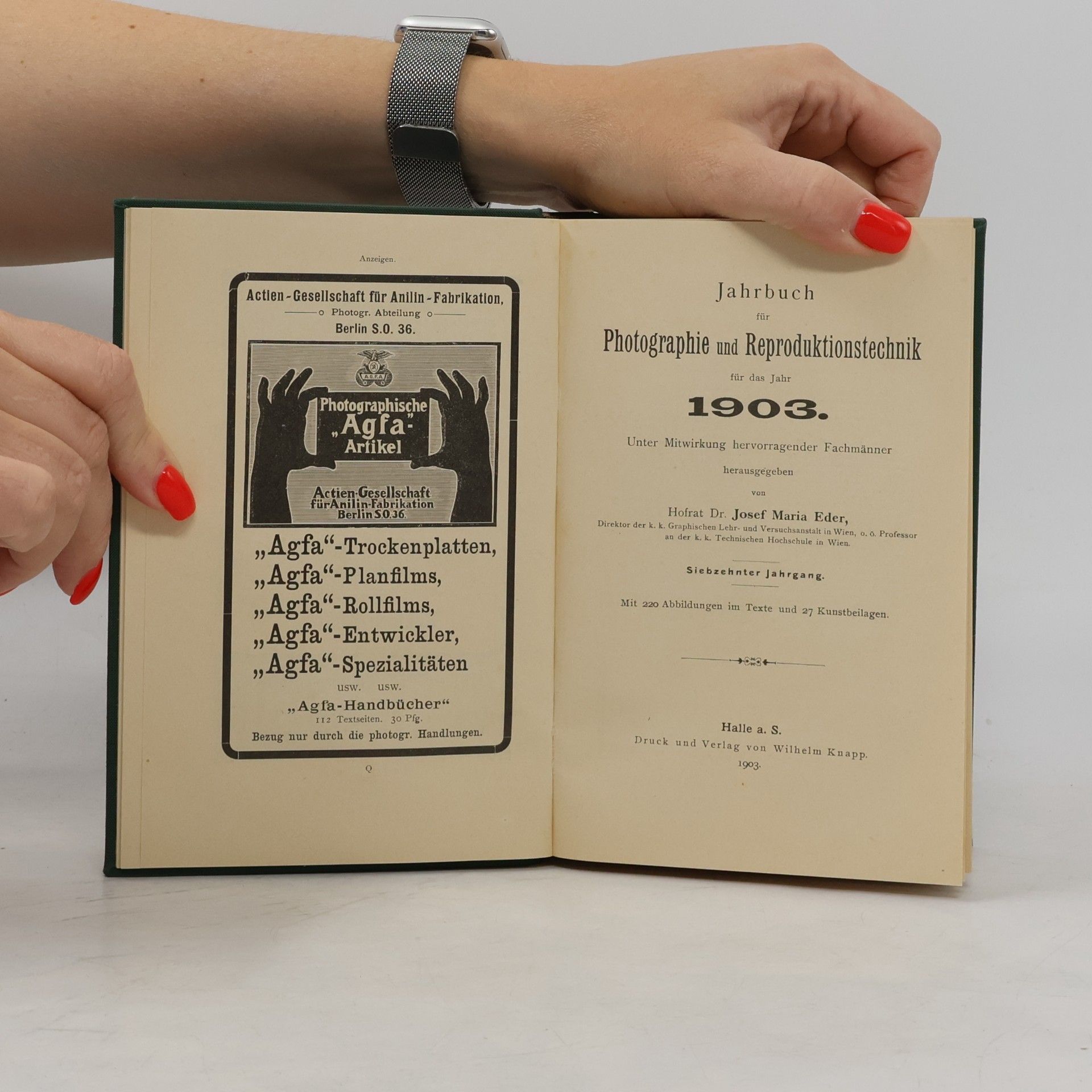 Hofrat Prof. Dr. Josef Maria Eder Dr. Eder's Jahrbuch für Photographie 1903