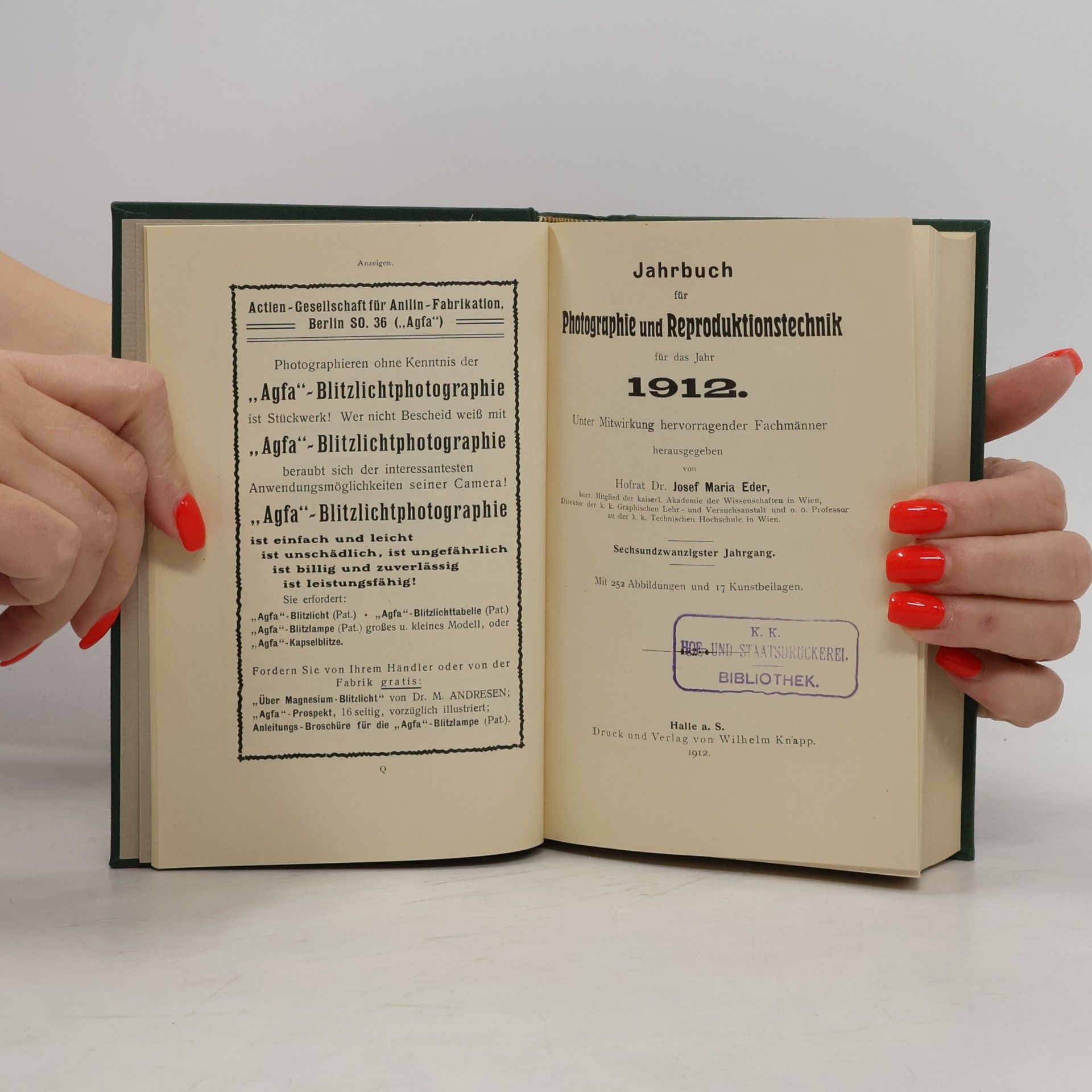 Hofrat Dr. Josef Maria Eder Dr. Eder's Jahrbuch für Photographie 1912