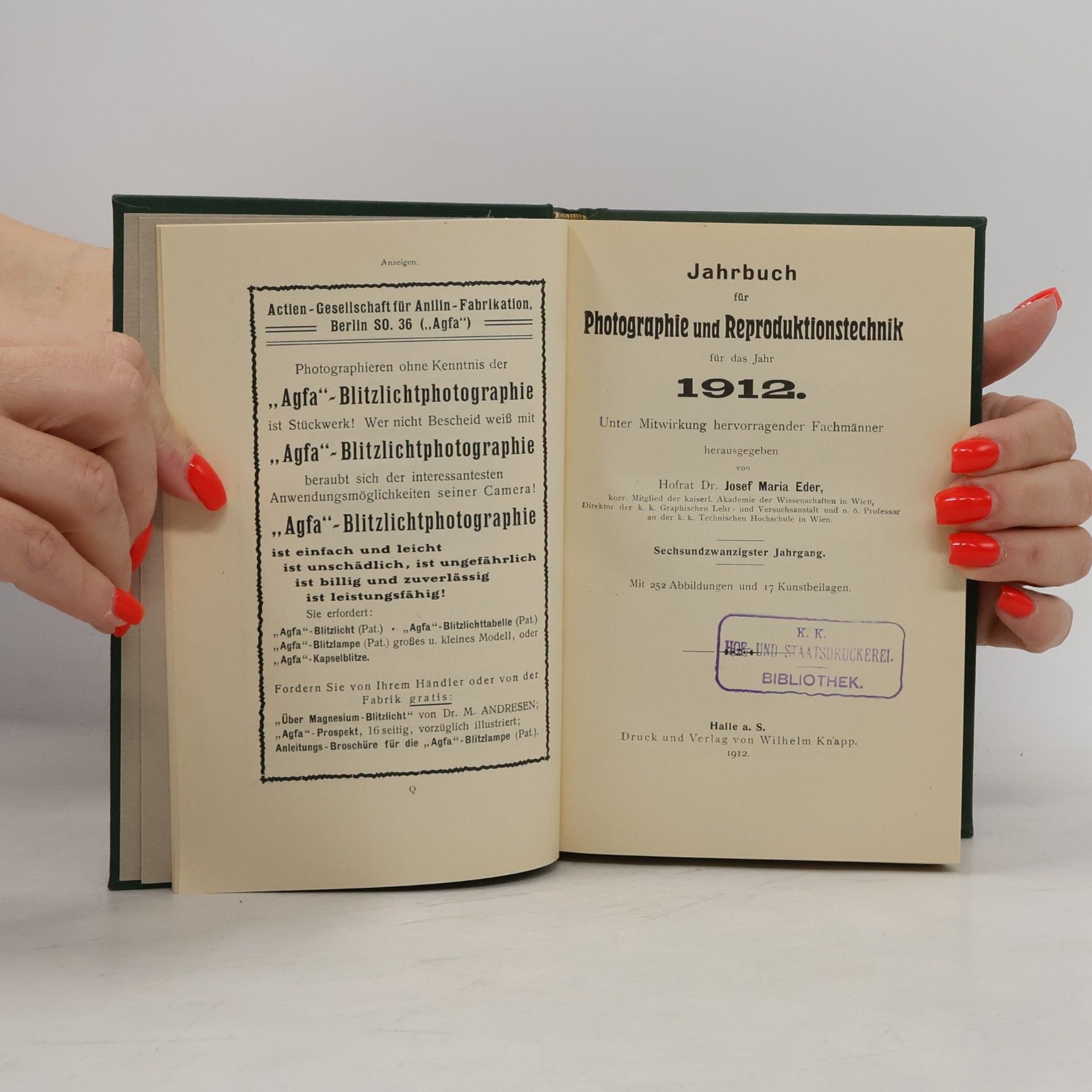 Hofrat Dr. Josef Maria Eder Dr. Eder's Jahrbuch für Photographie 1912