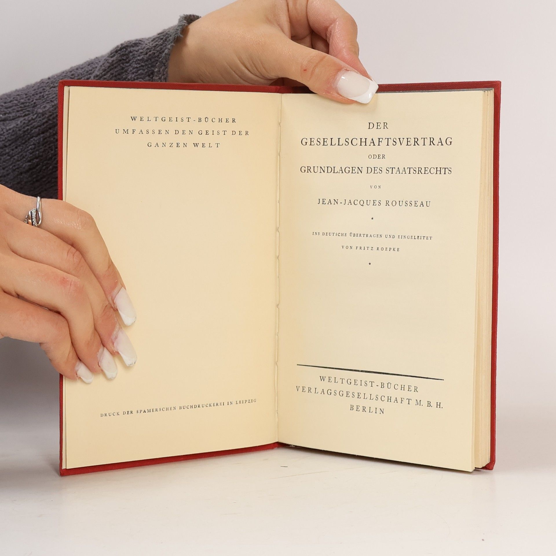 Jean-Jacques Rousseau Der Gesellschaftsvertrag