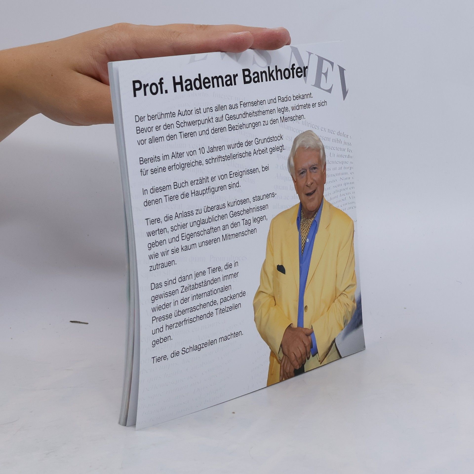 Prof. Hademar Bankhofer Tiere, die Schlagzeilen machten. Band 4