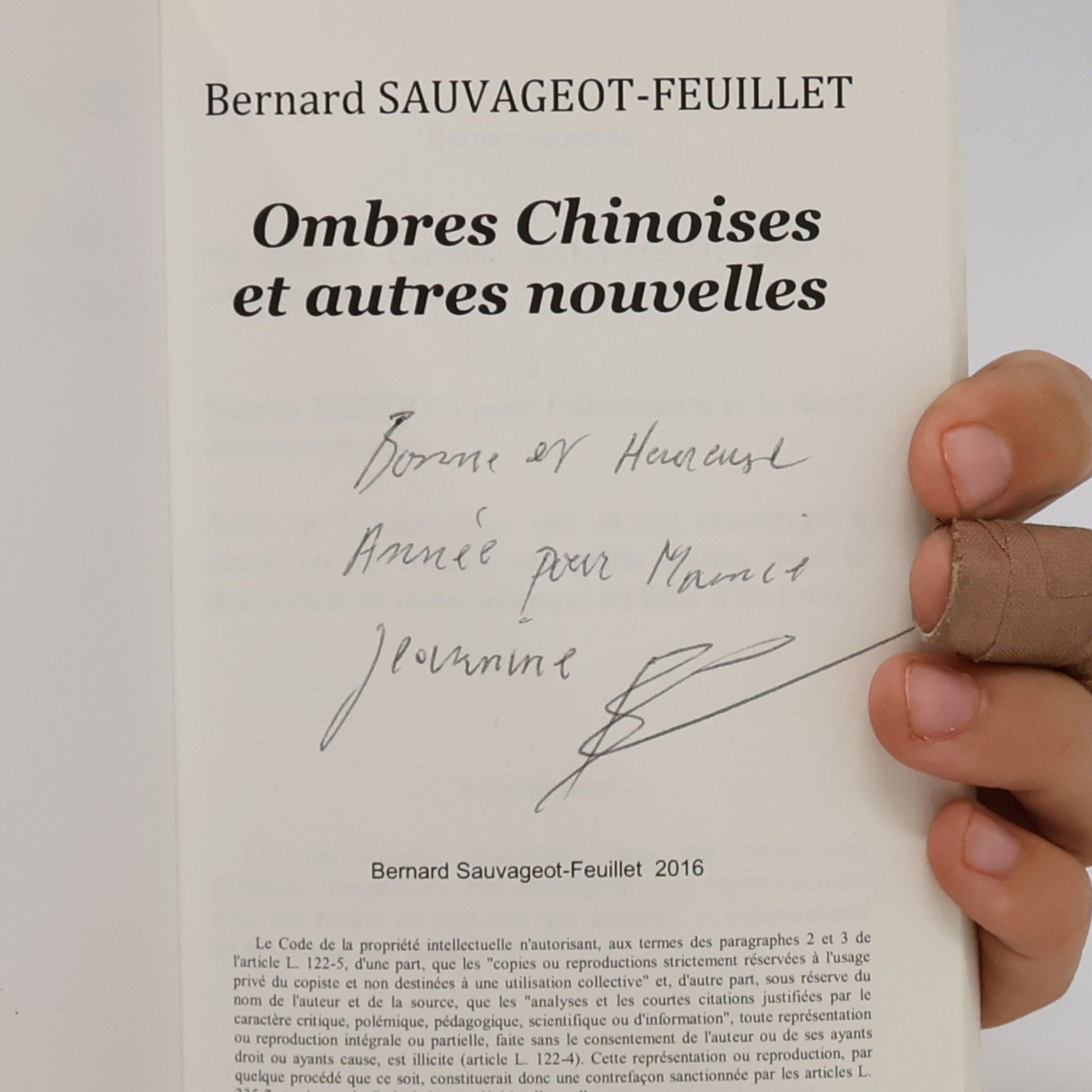 Bernard Sauvageot-Feuillet Ombres chinoises et autres contes. Tome I.