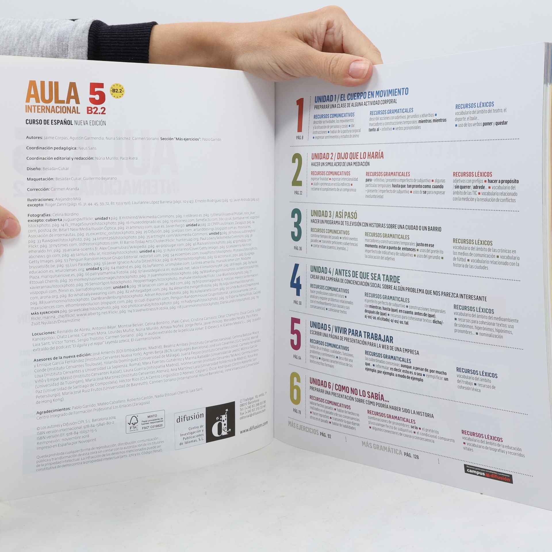 Autorenkollektiv Aula Internacional 5 B2.2 Libro del alumno