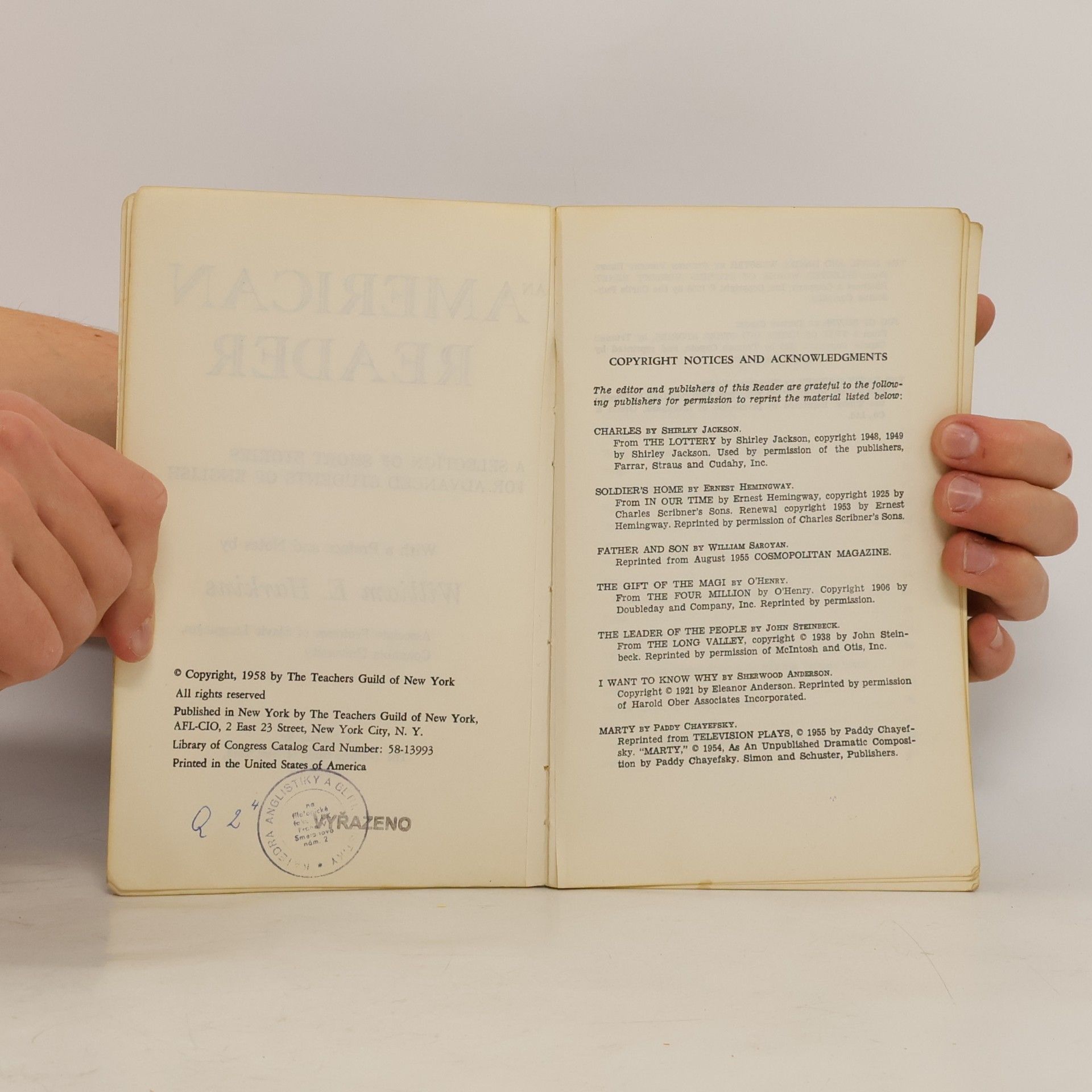 William Edward Harkins An American Reader. A Selection of Short Stories for Advanced Students of English