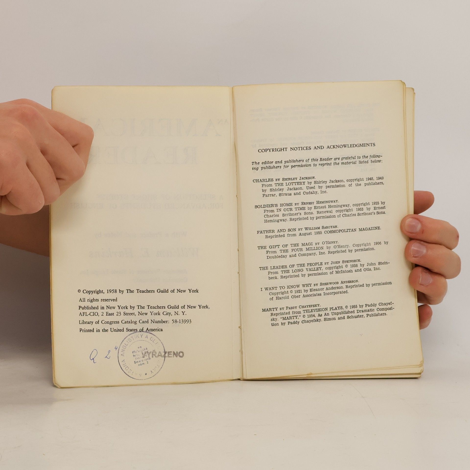 William Edward Harkins An American Reader. A Selection of Short Stories for Advanced Students of English