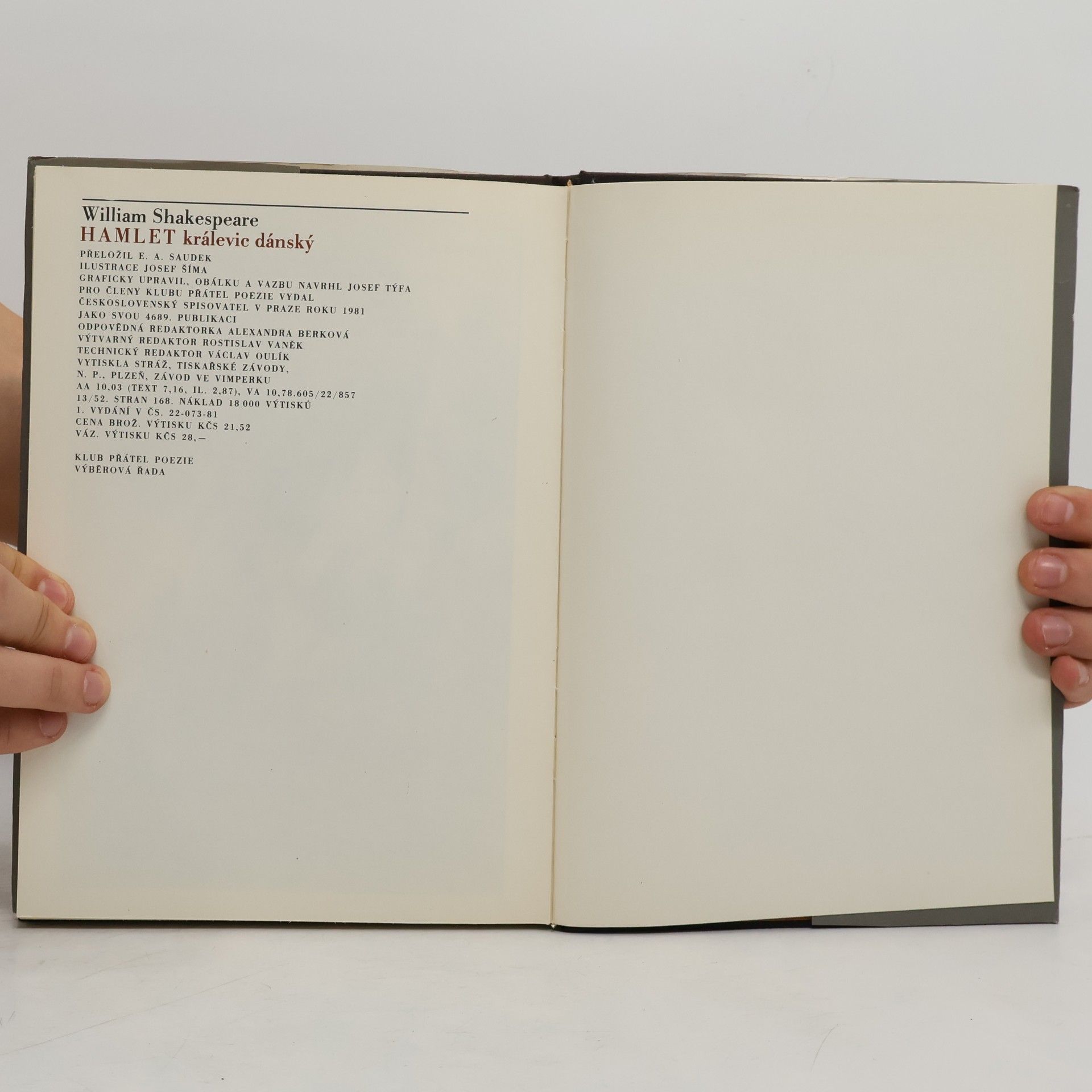 William Shakespeare Hamlet, králevic dánský