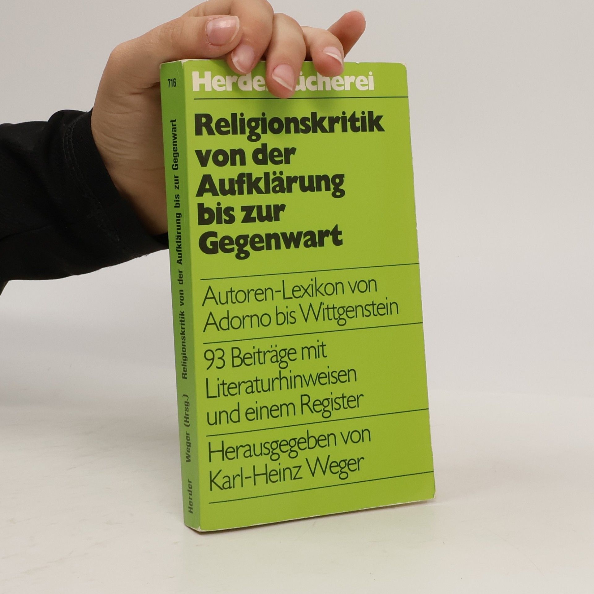 Karl-Heinz Weger Religionskritik von der Aufklärung bis zur Gegenwart