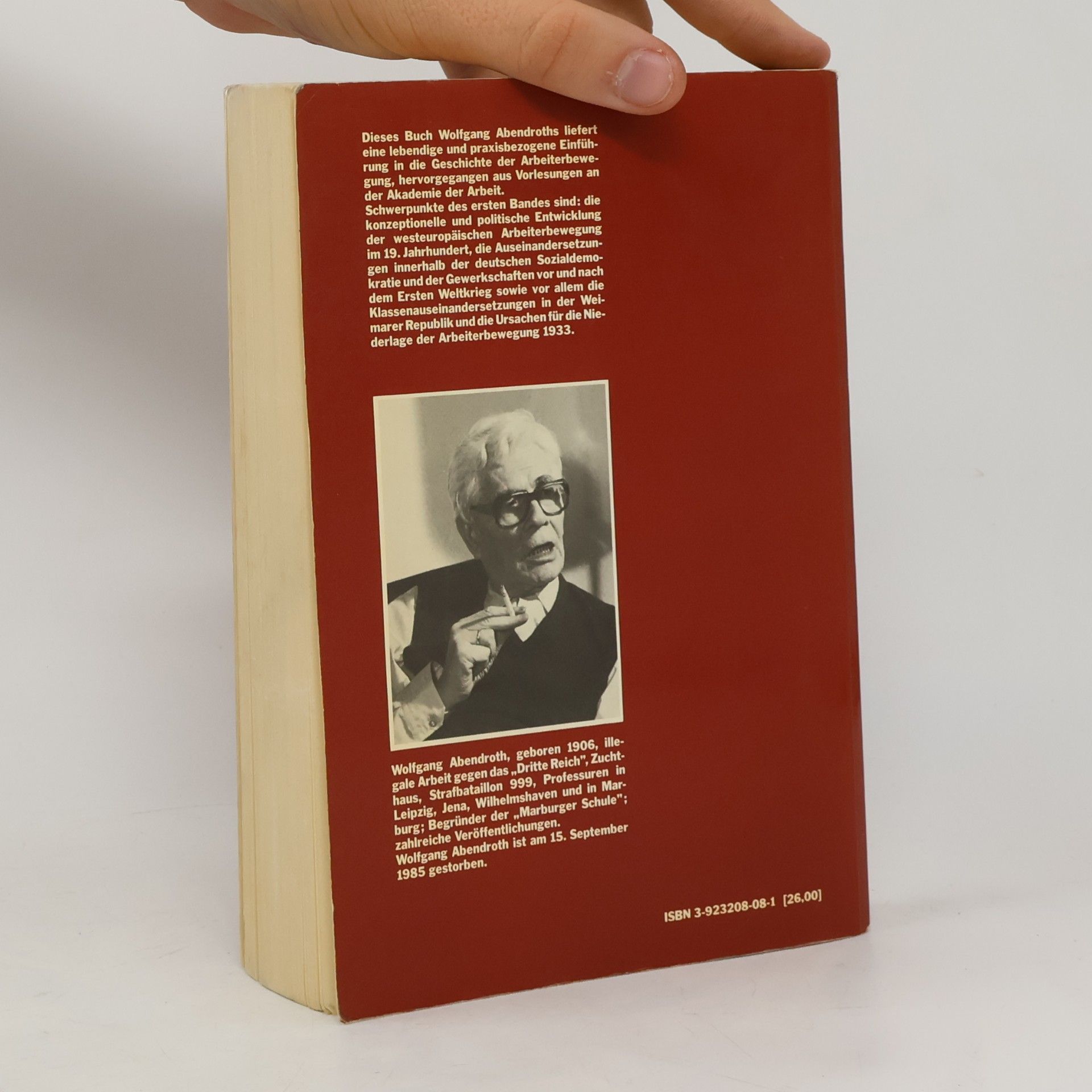 Wolfgang Abendroth Einführung in die Geschichte der Arbeiterbewegung, Band 1. Von der Anfängen bis 1933