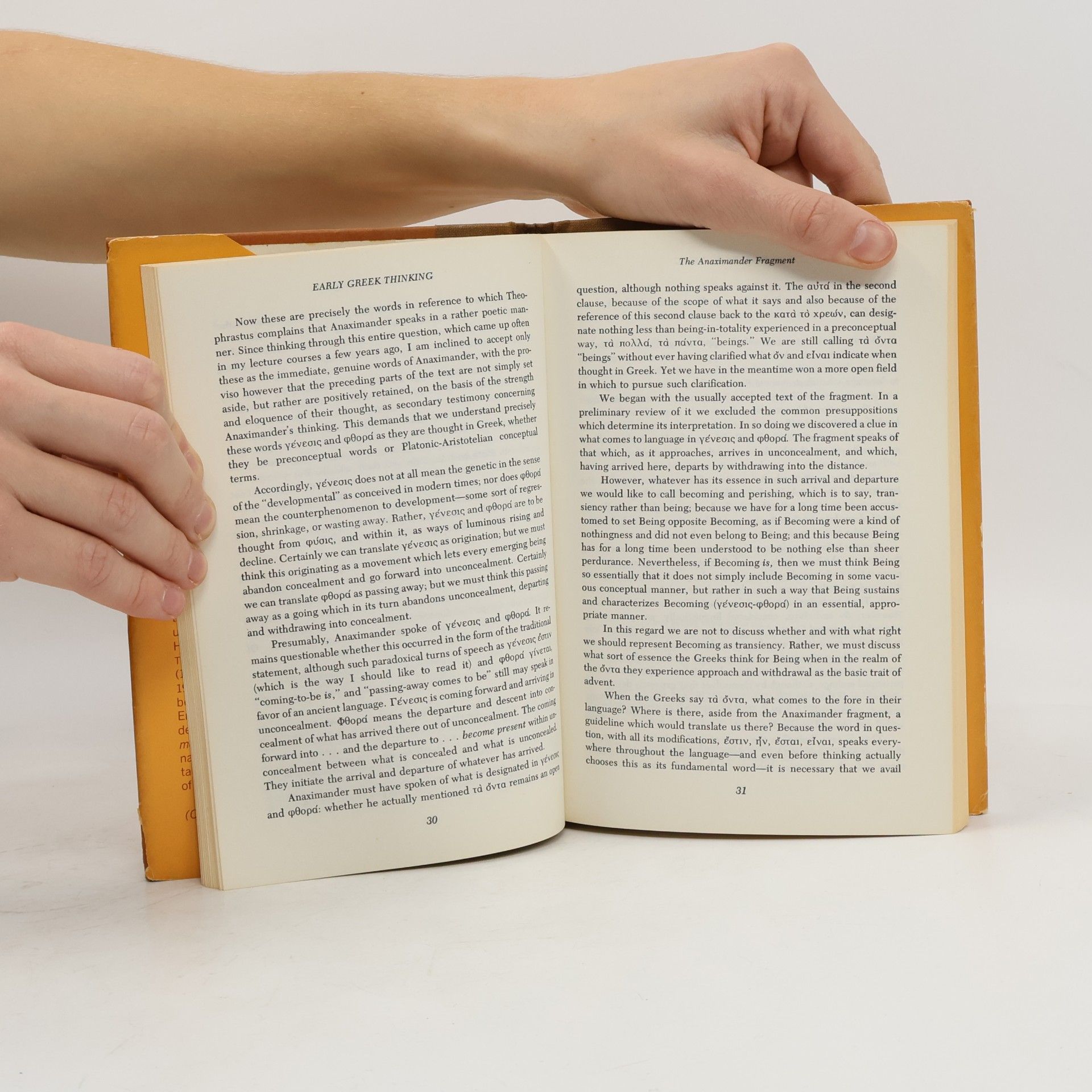 Martin Heidegger Early Greek Thinking