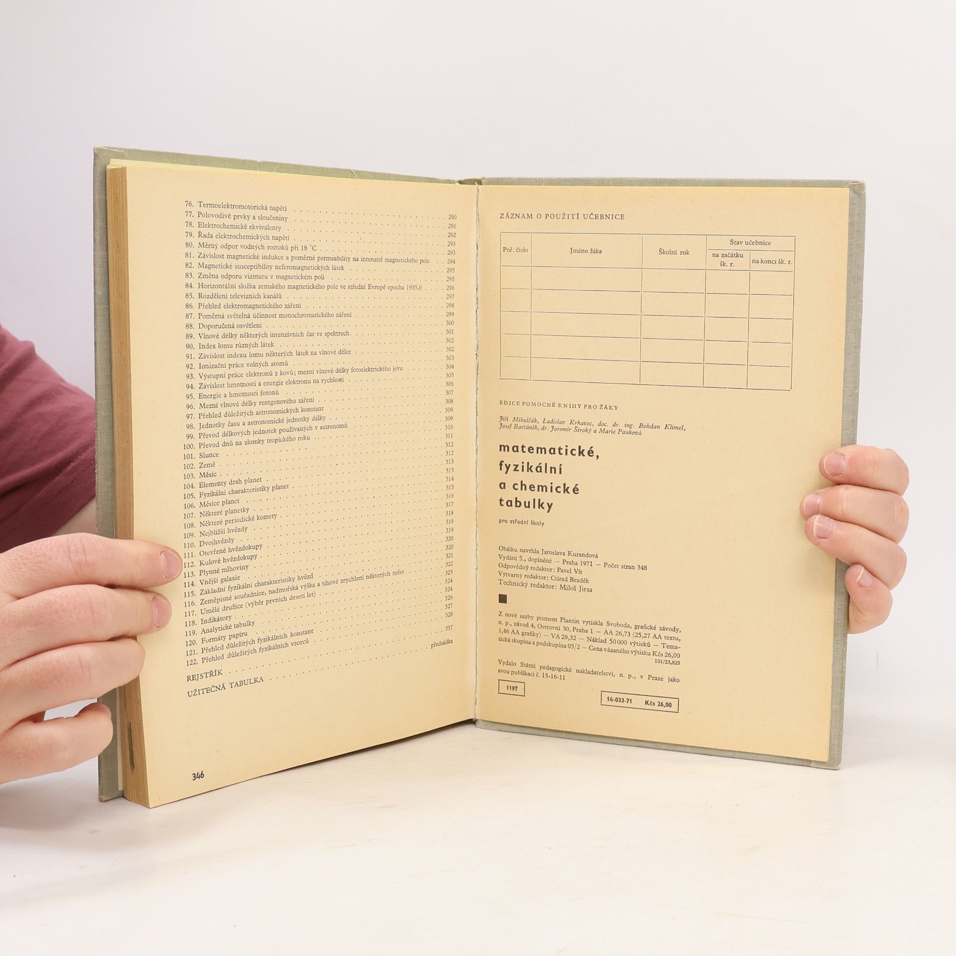 Jiří Mikulčák Matematické, fyzikální a chemické tabulky