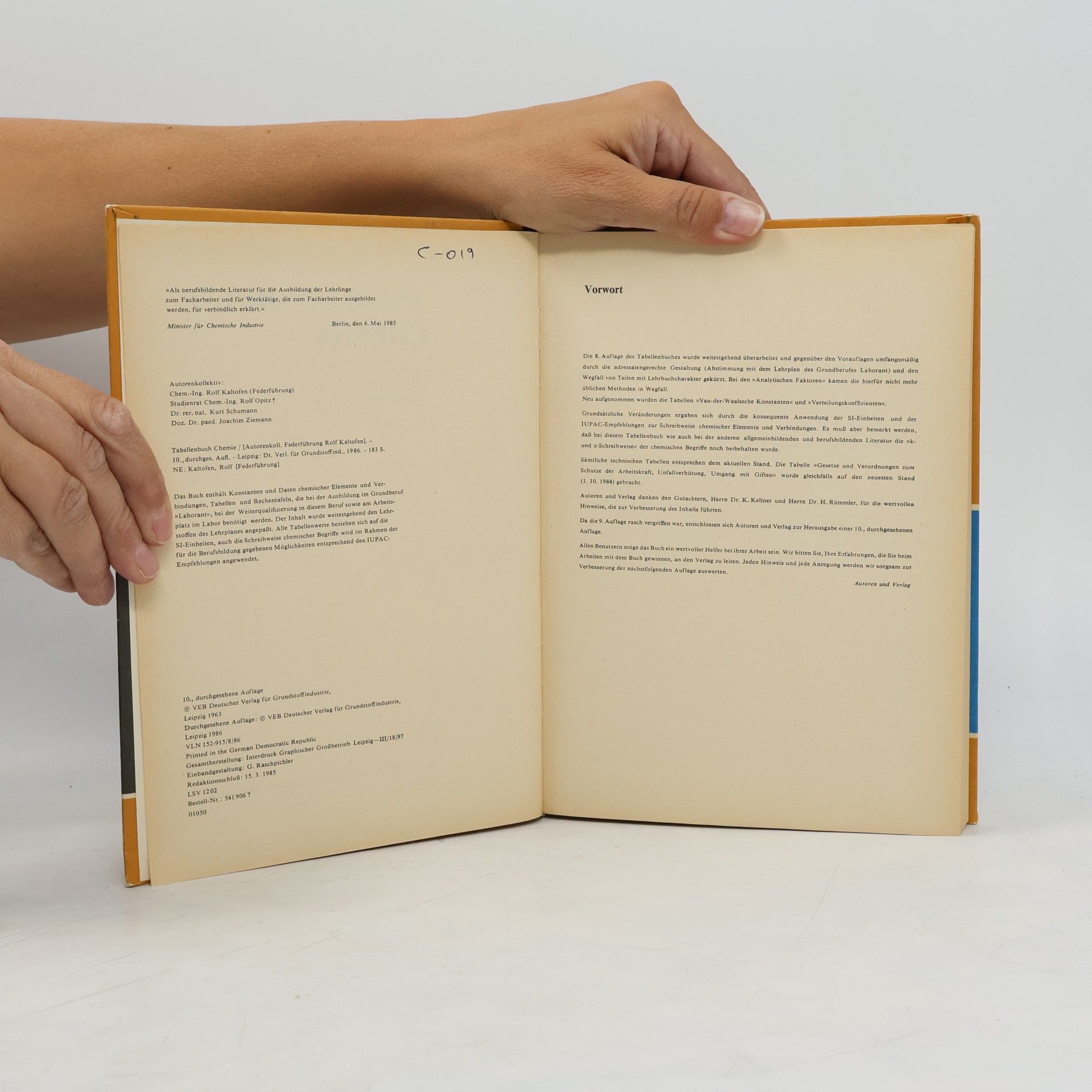 Autorenkollektiv Tabellenbuch Chemie