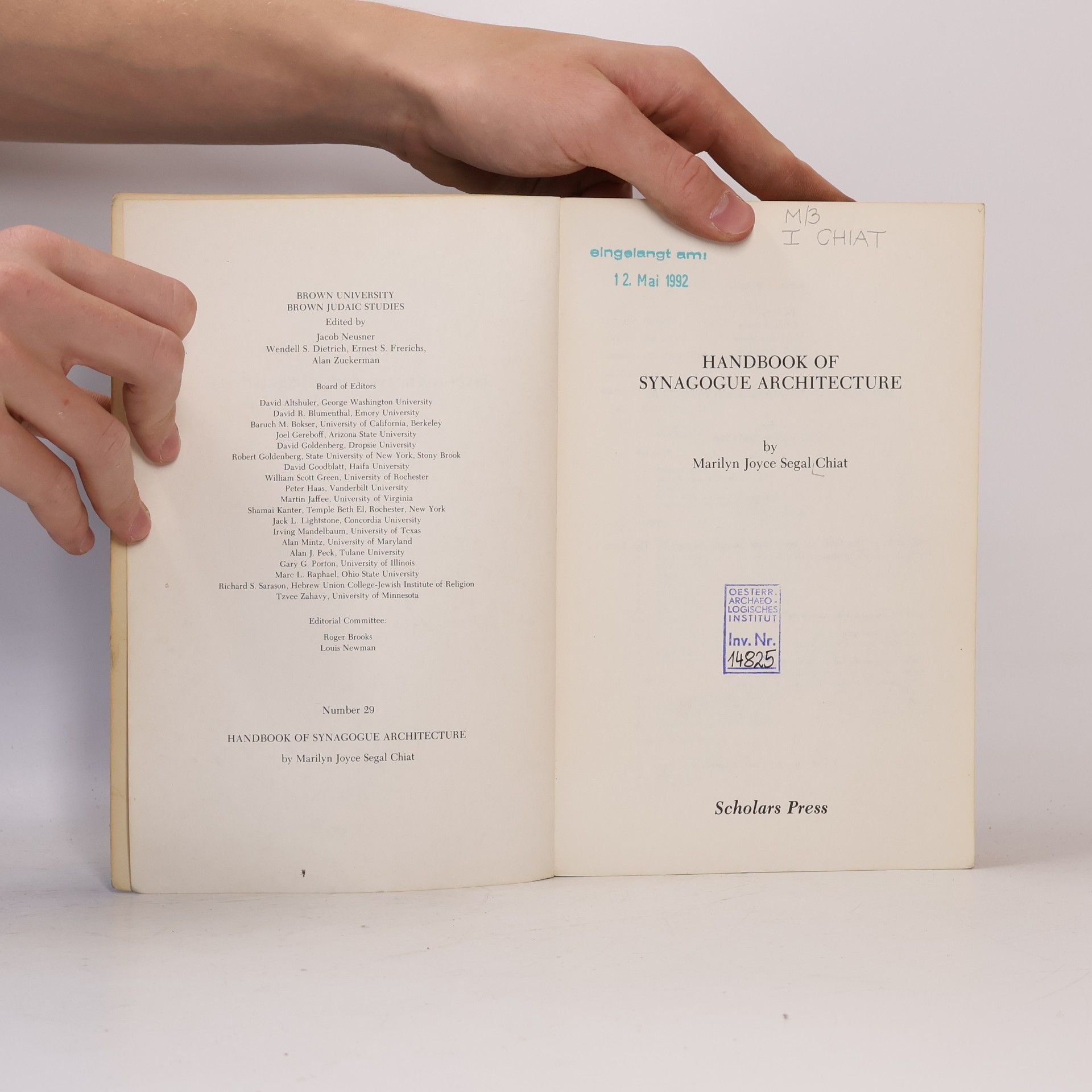 Marilyn Joyce Segal Chiat Handbook of Synagogue Architecture