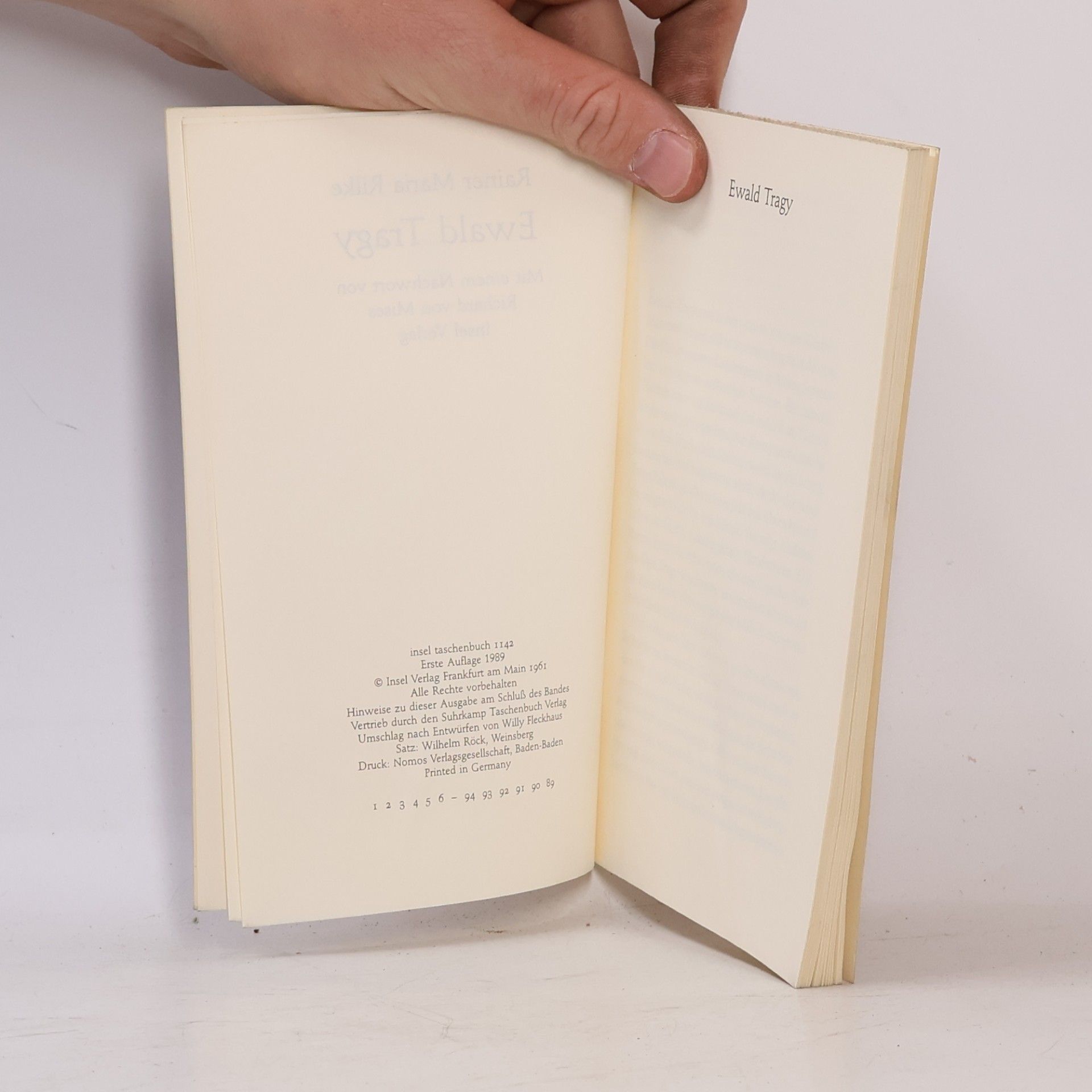 Rainer Maria Rilke Ewald Tragy