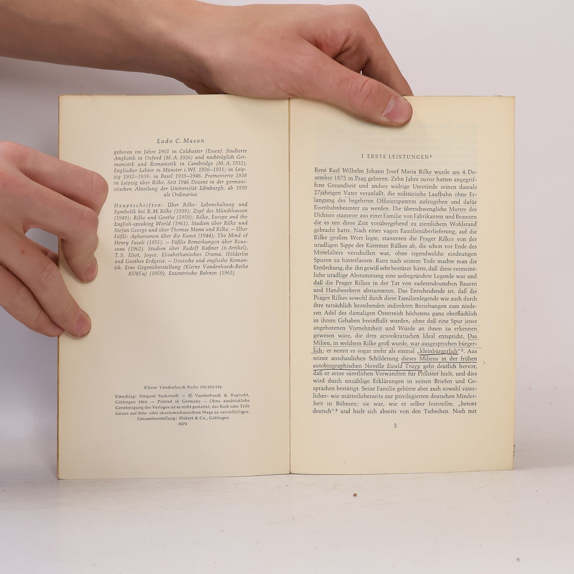 Eudo C. Mason Rainer Maria Rilke