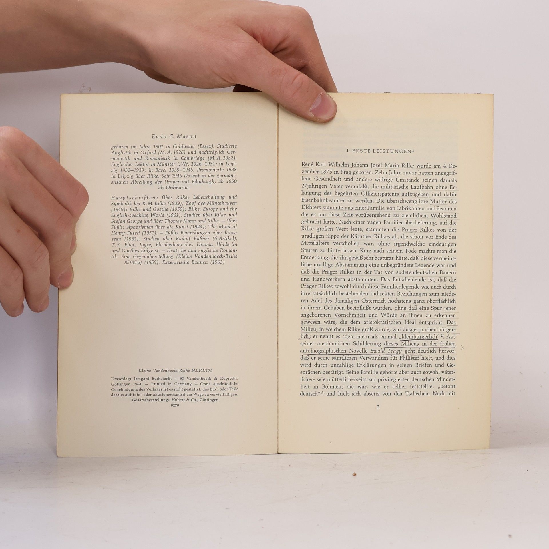 Eudo C. Mason Rainer Maria Rilke