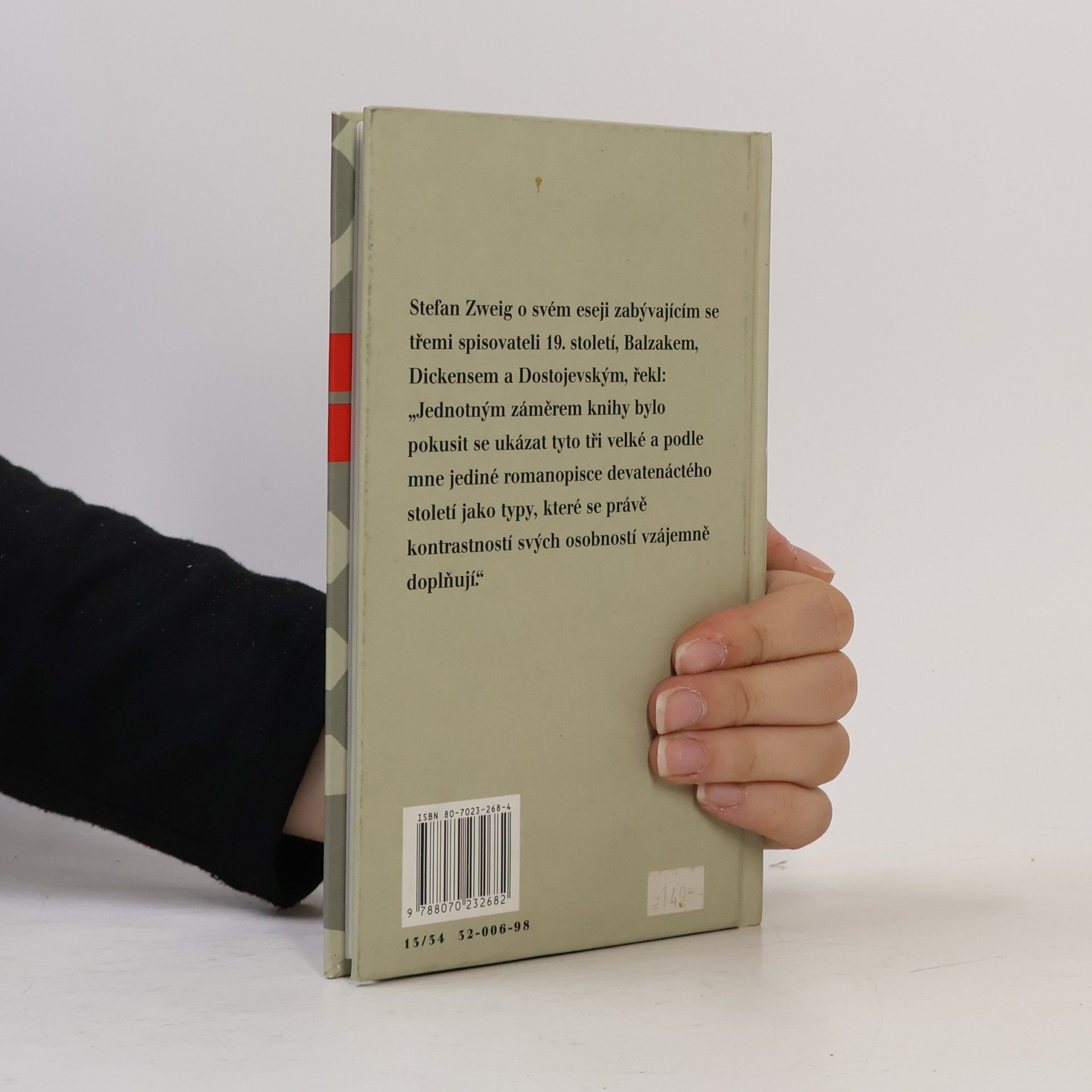 Stefan Zweig Tři mistři: Balzac, Dickens, Dostojevskij