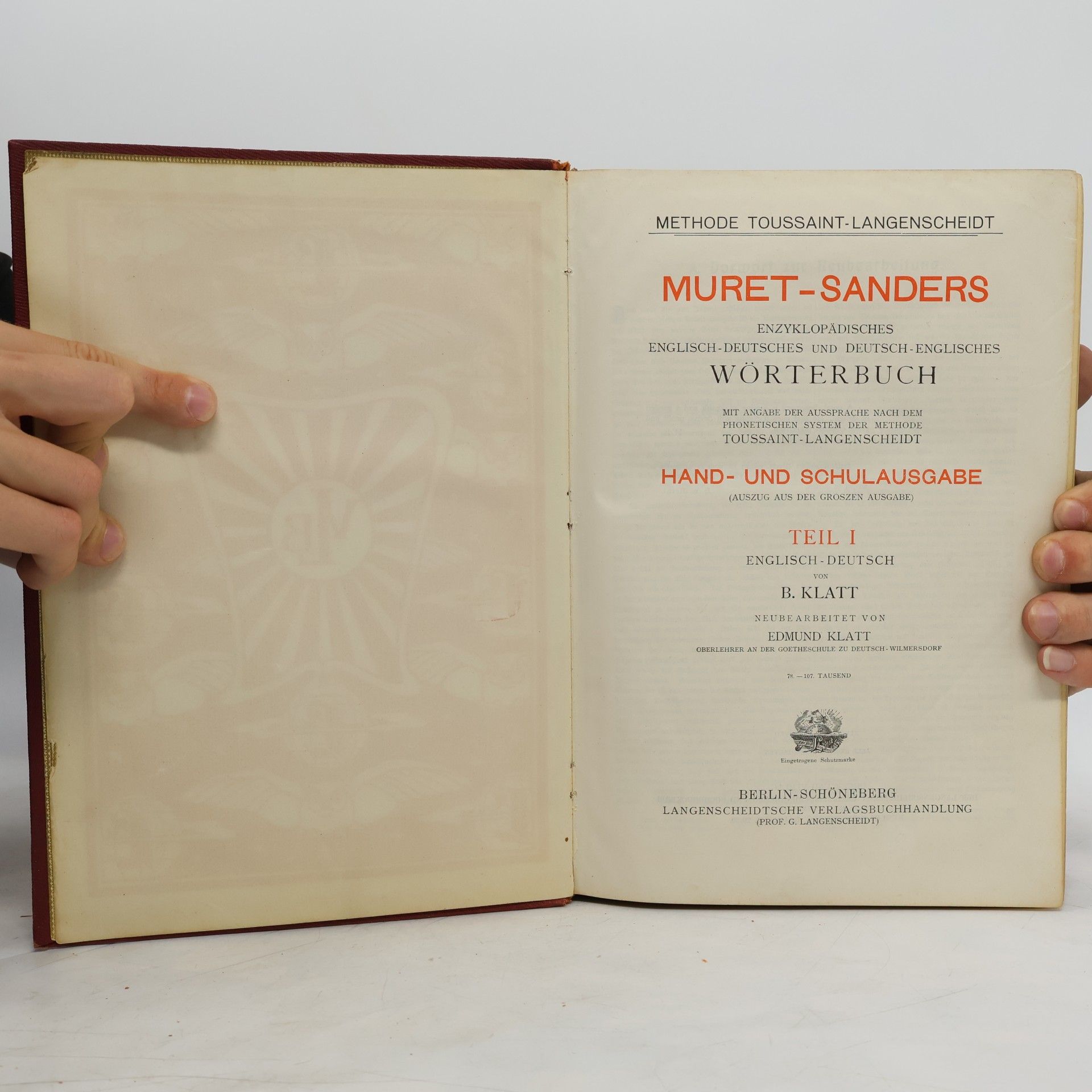 B. Klatt Muret-Sanders Encyklopädisches englisch-deutsches und deutsch-englisches Wörterbuch I.