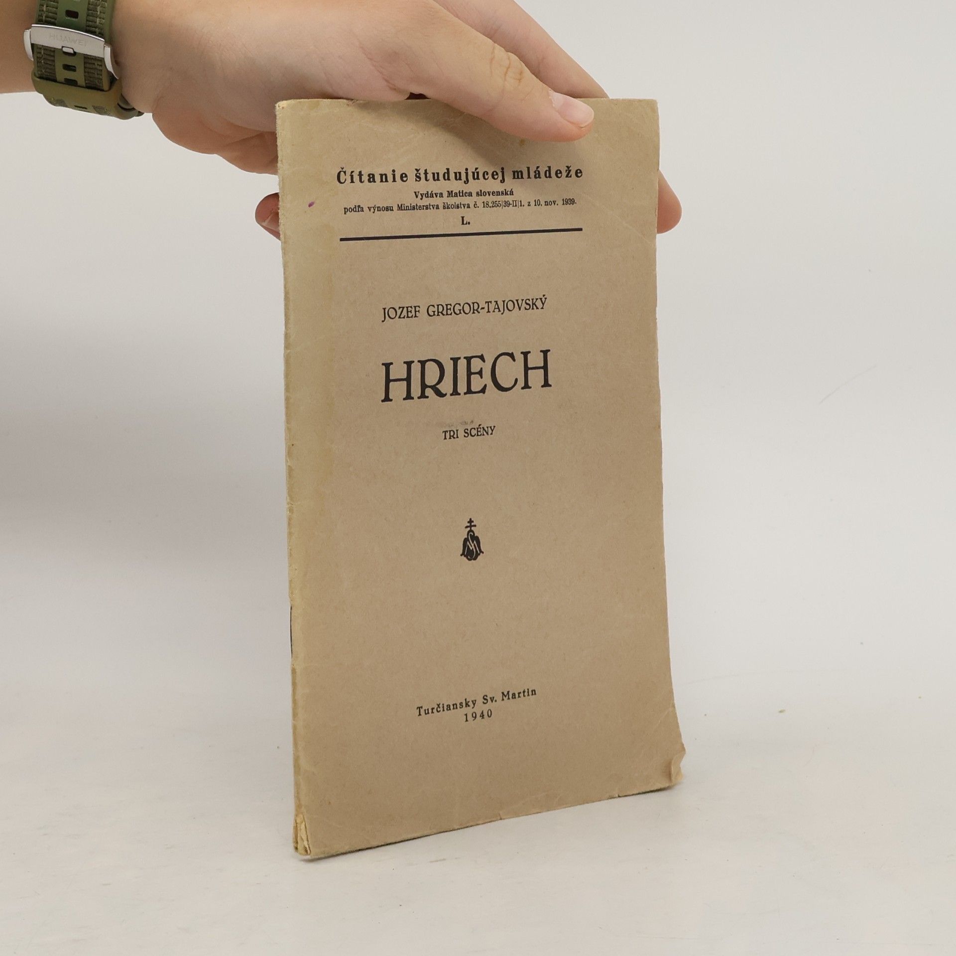Jozef Gregor Tajovský Hriech