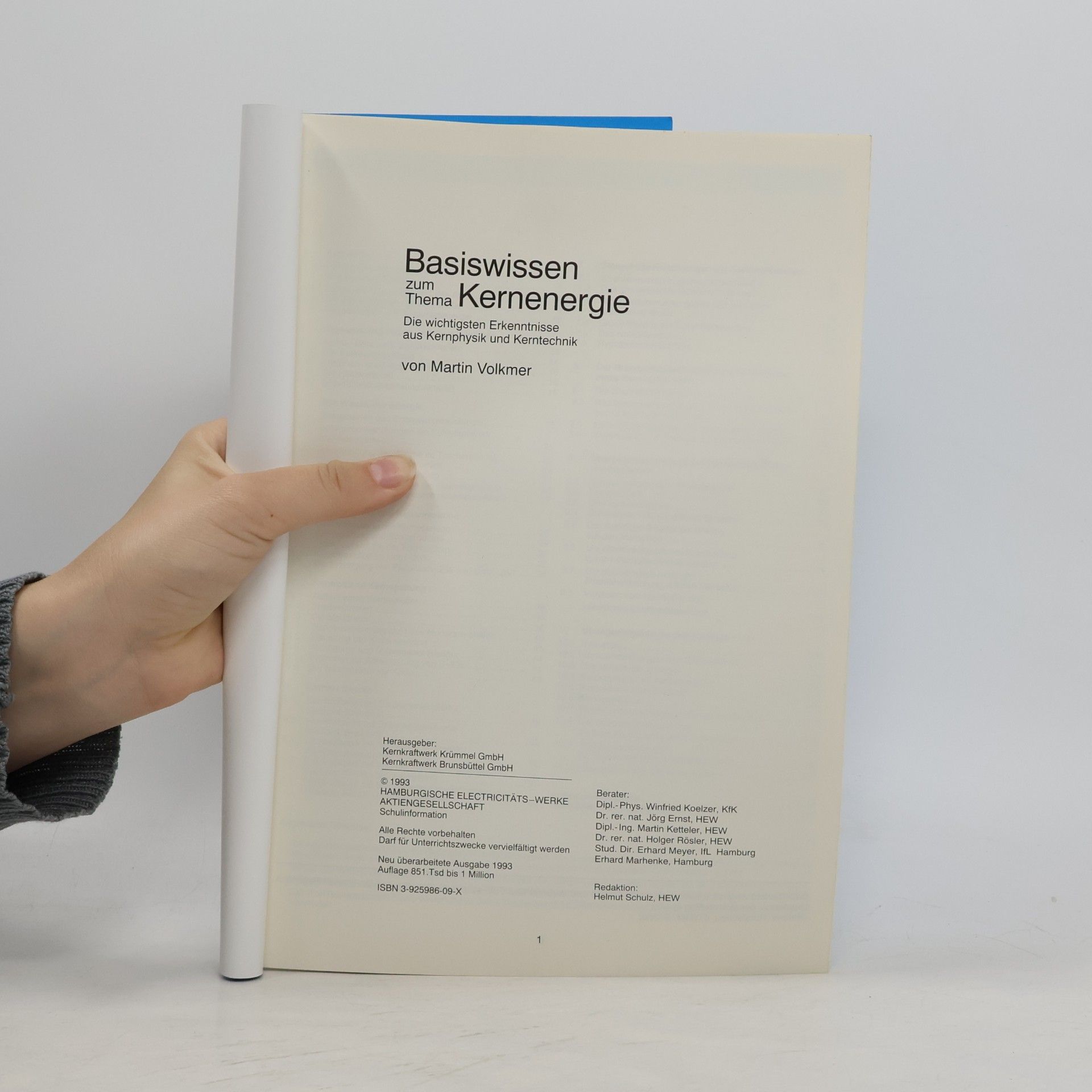 Martin Volkmer Basiswissen zum Thema Kernenergie