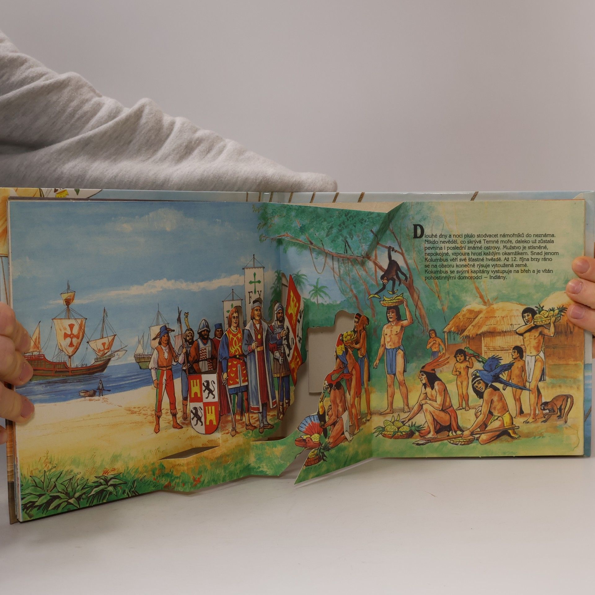 Vladimír Hulpach Objevení ameriky - k 500. výročí plavby kryštofa kolumba pop up book - leporelo - 3d rozkládací kniha!