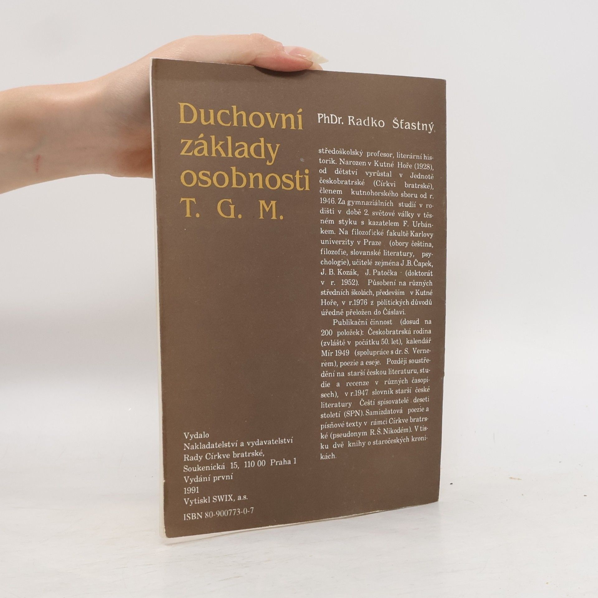 Radko Šťastný Duchovní základy osobnosti T.G.M.