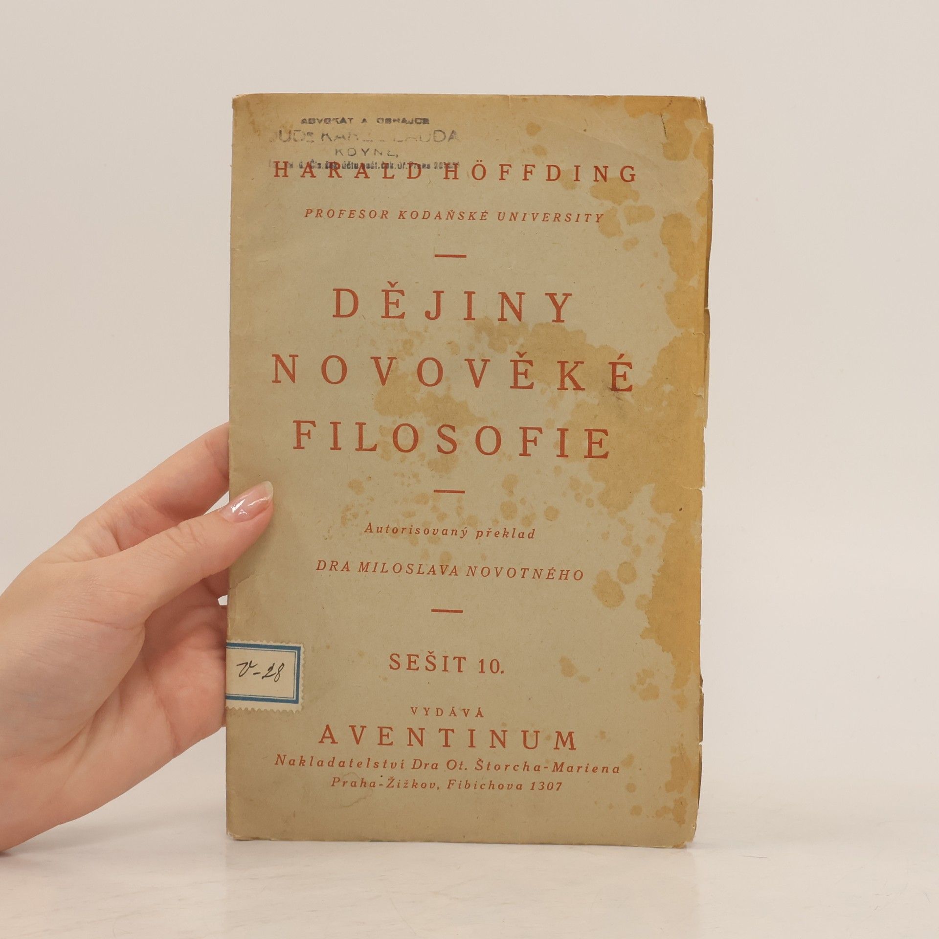 Harald Höffding Dějiny novověké filosofie 10