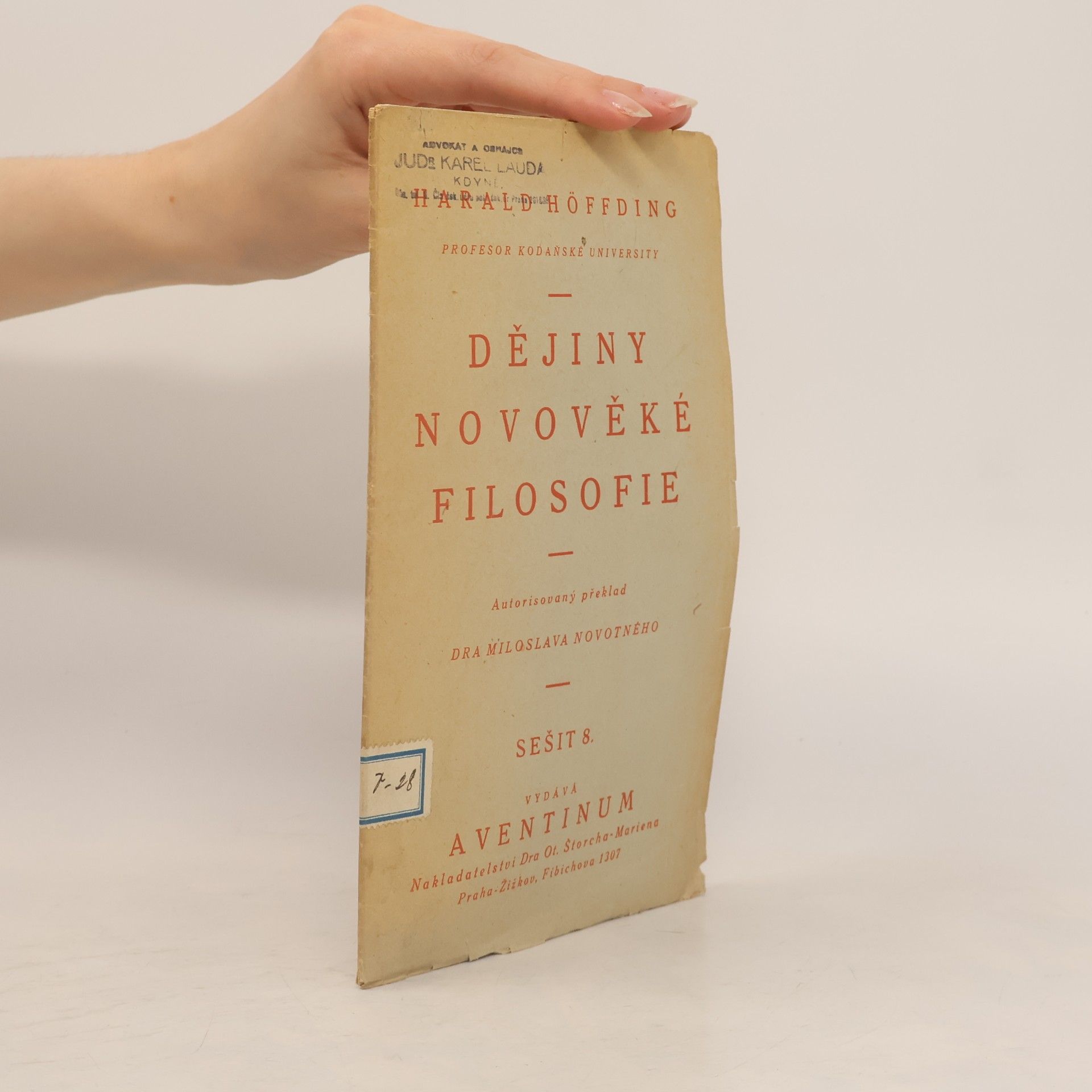 Harald Høffding Dějiny novověké filosofie 8