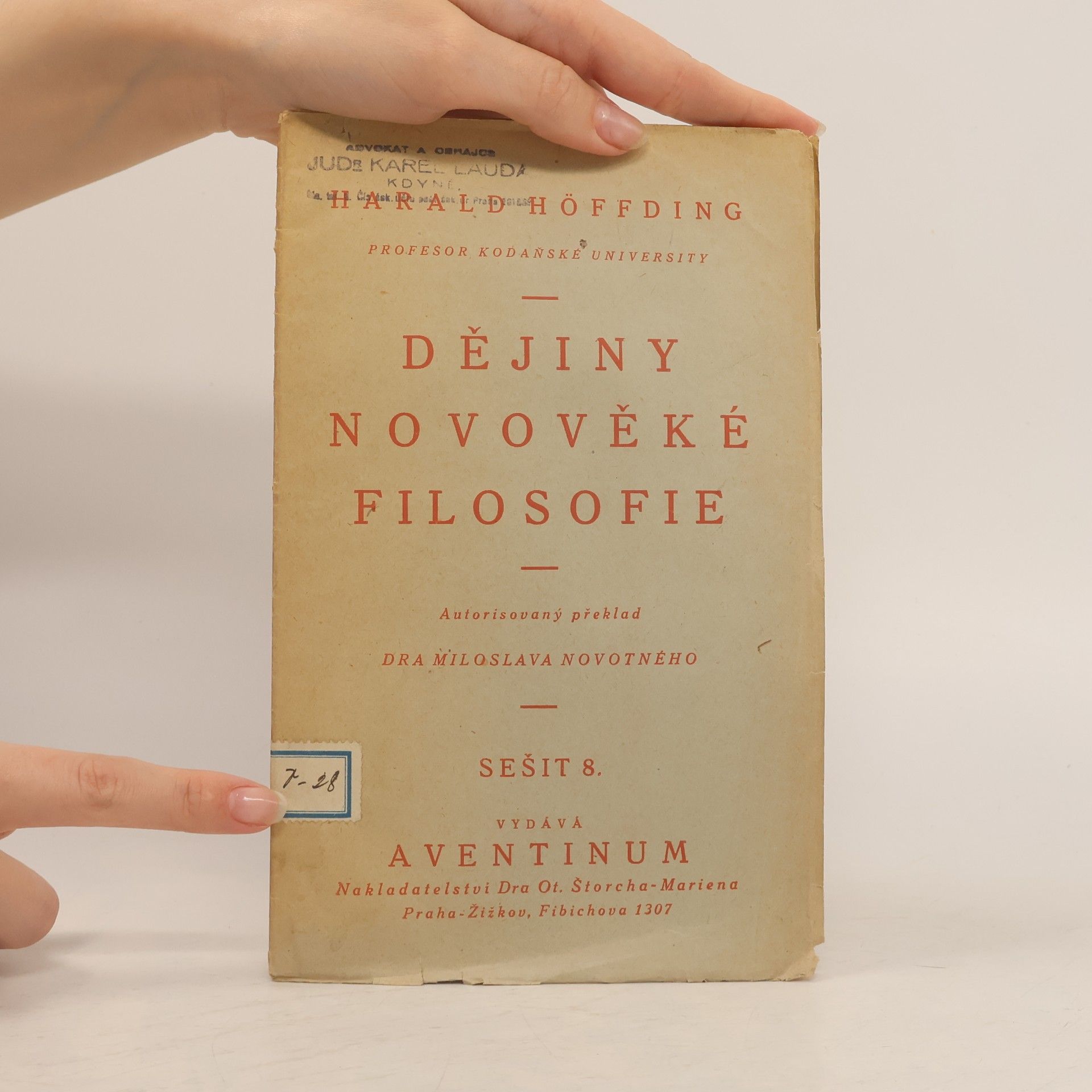 Harald Høffding Dějiny novověké filosofie 8