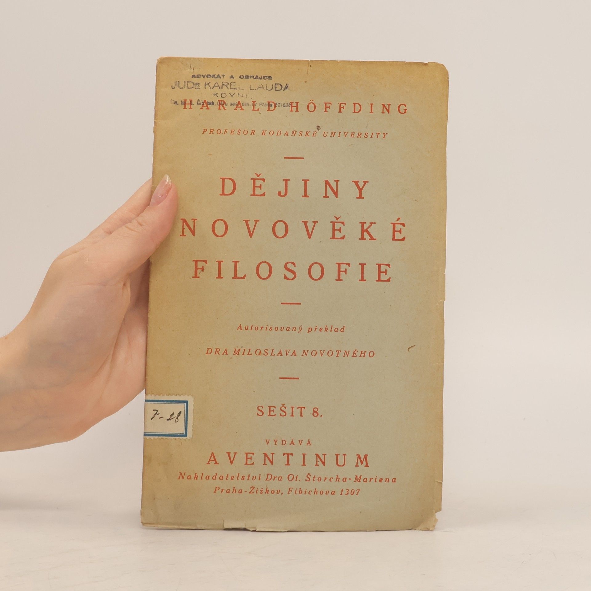 Harald Høffding Dějiny novověké filosofie 8