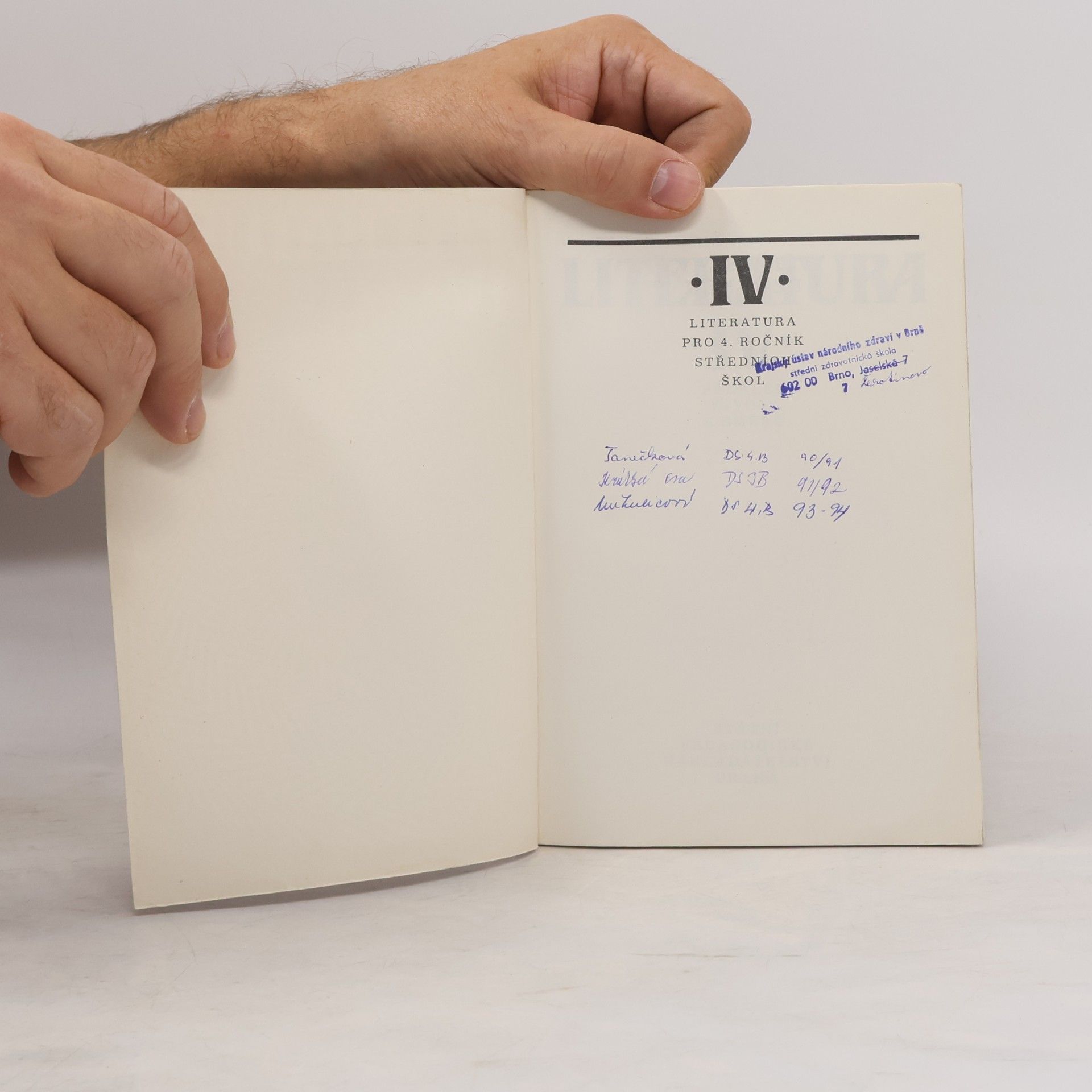 Vítězslav Rzounek Literatura pro IV. ročník středních škol