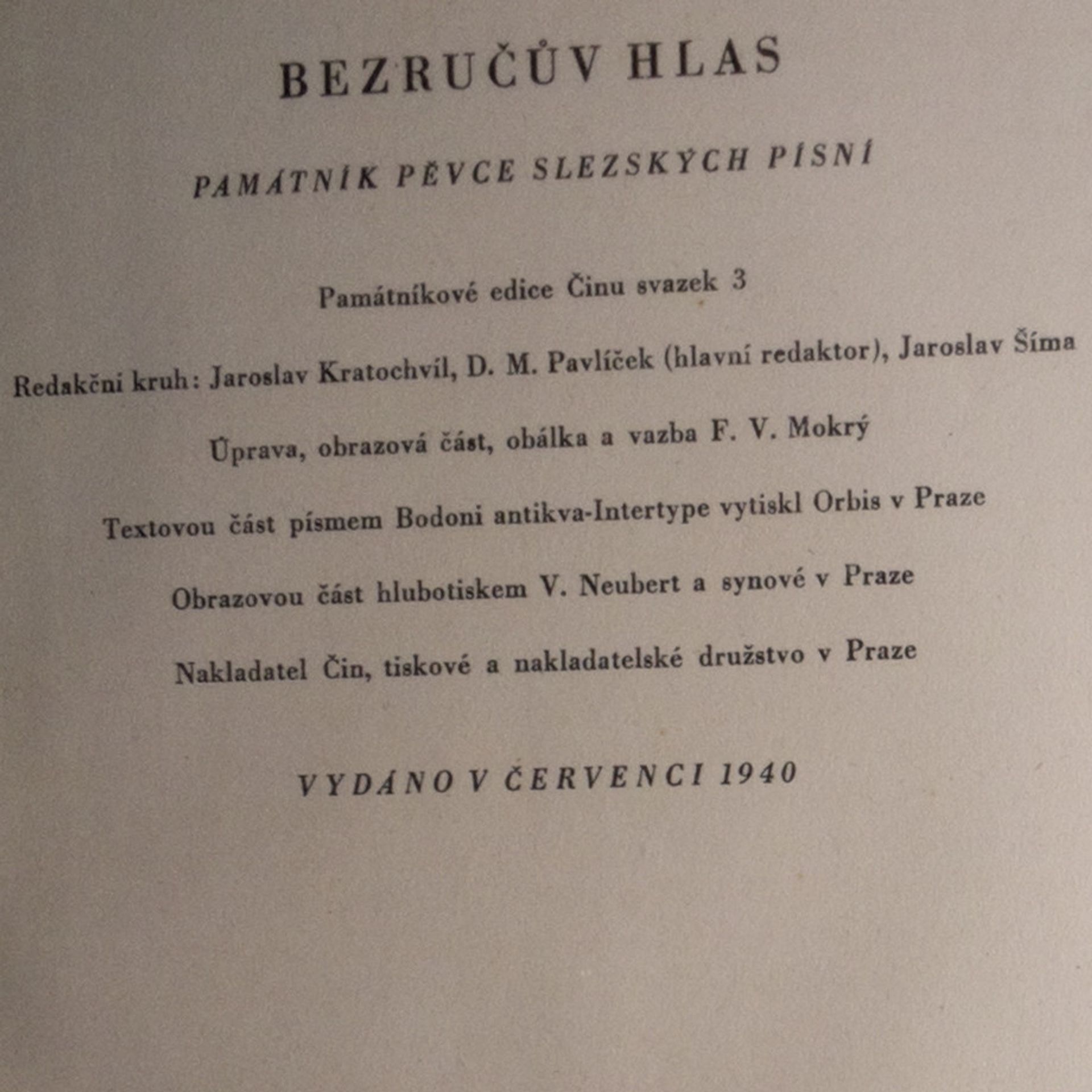 Autorenkollektiv Bezručův hlas. Památník pěvce Slezských písní