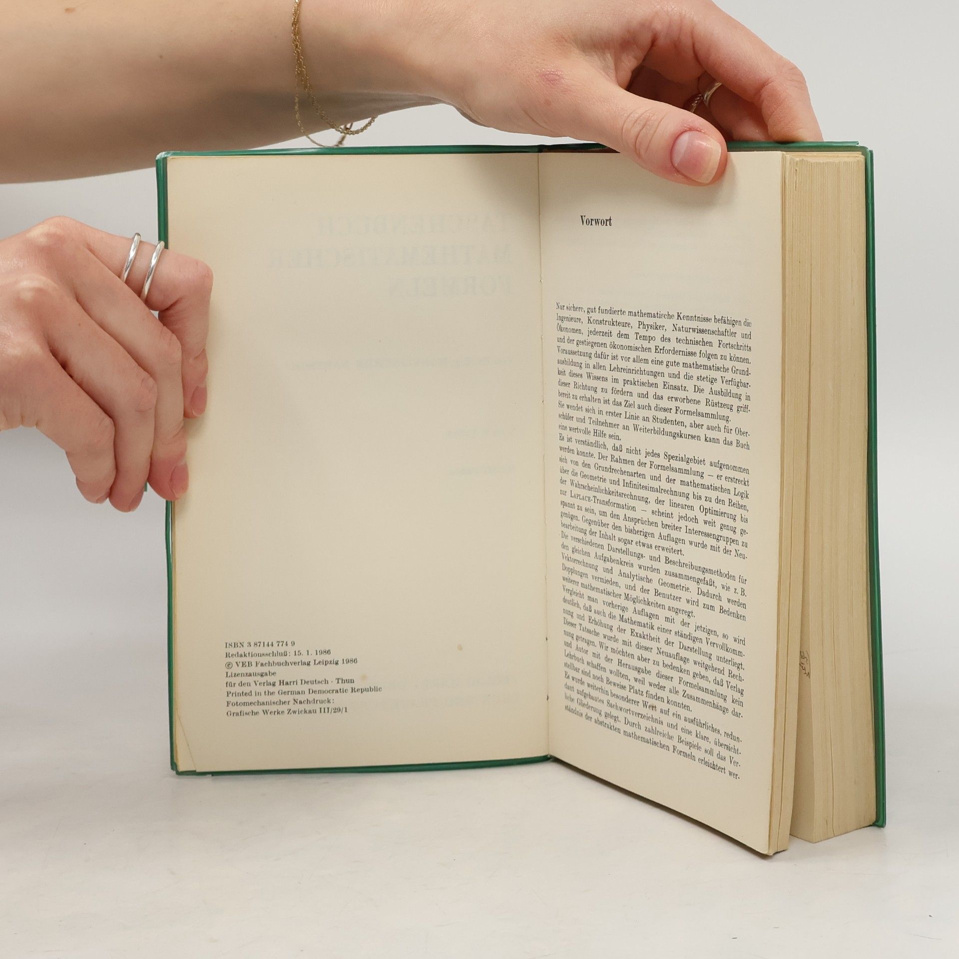 Hans Jochen Bartsch Taschenbuch mathematischer Formeln