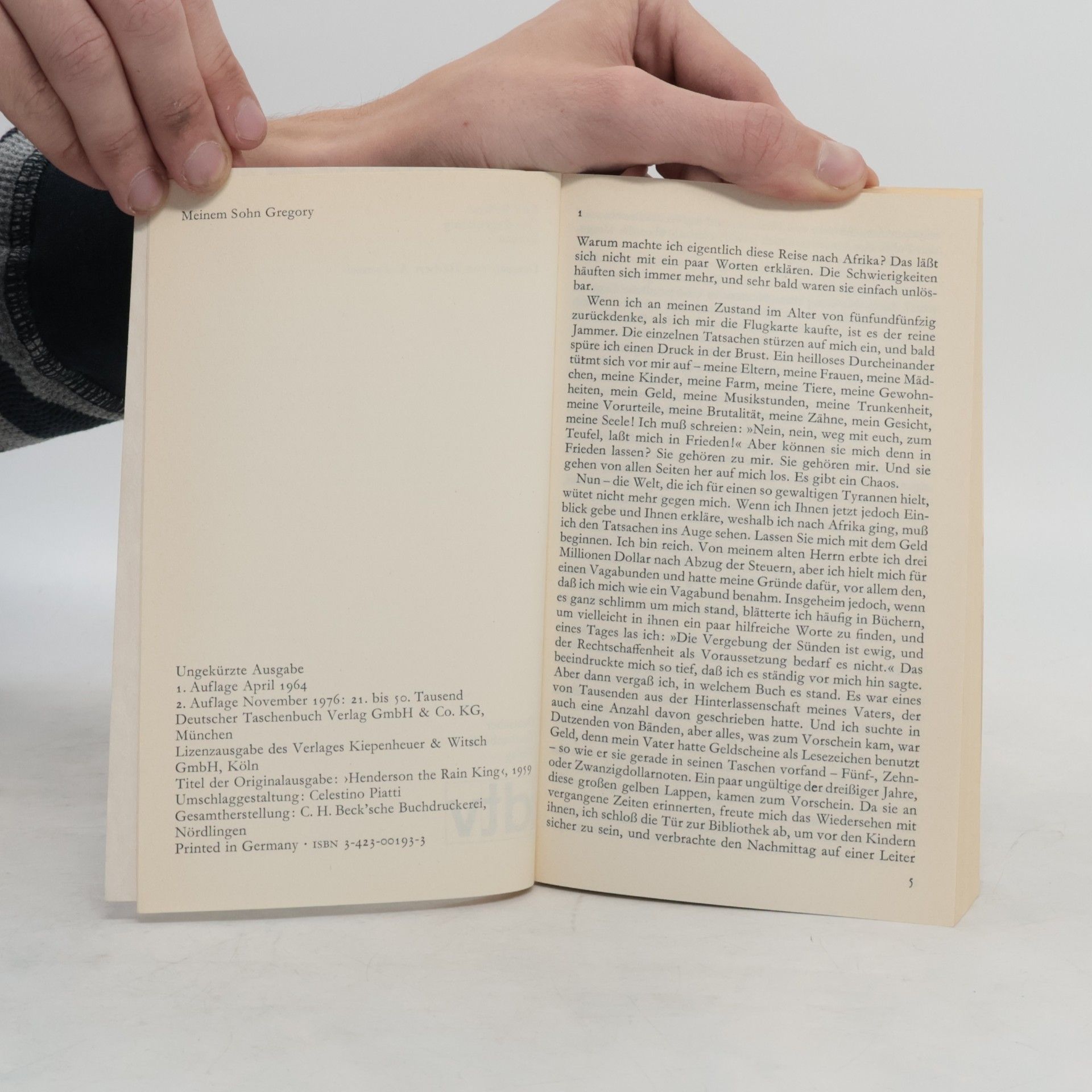 Saul Bellow Der Regenkönig. Roman.