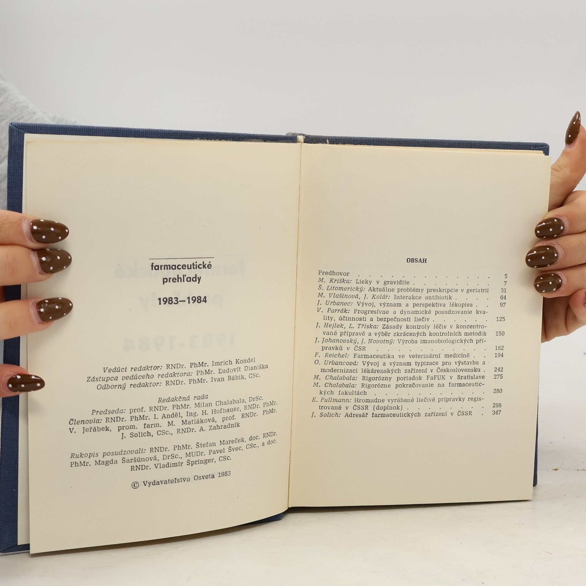 Autorenkollektiv Farmaceutické prehĺady 1983-1984