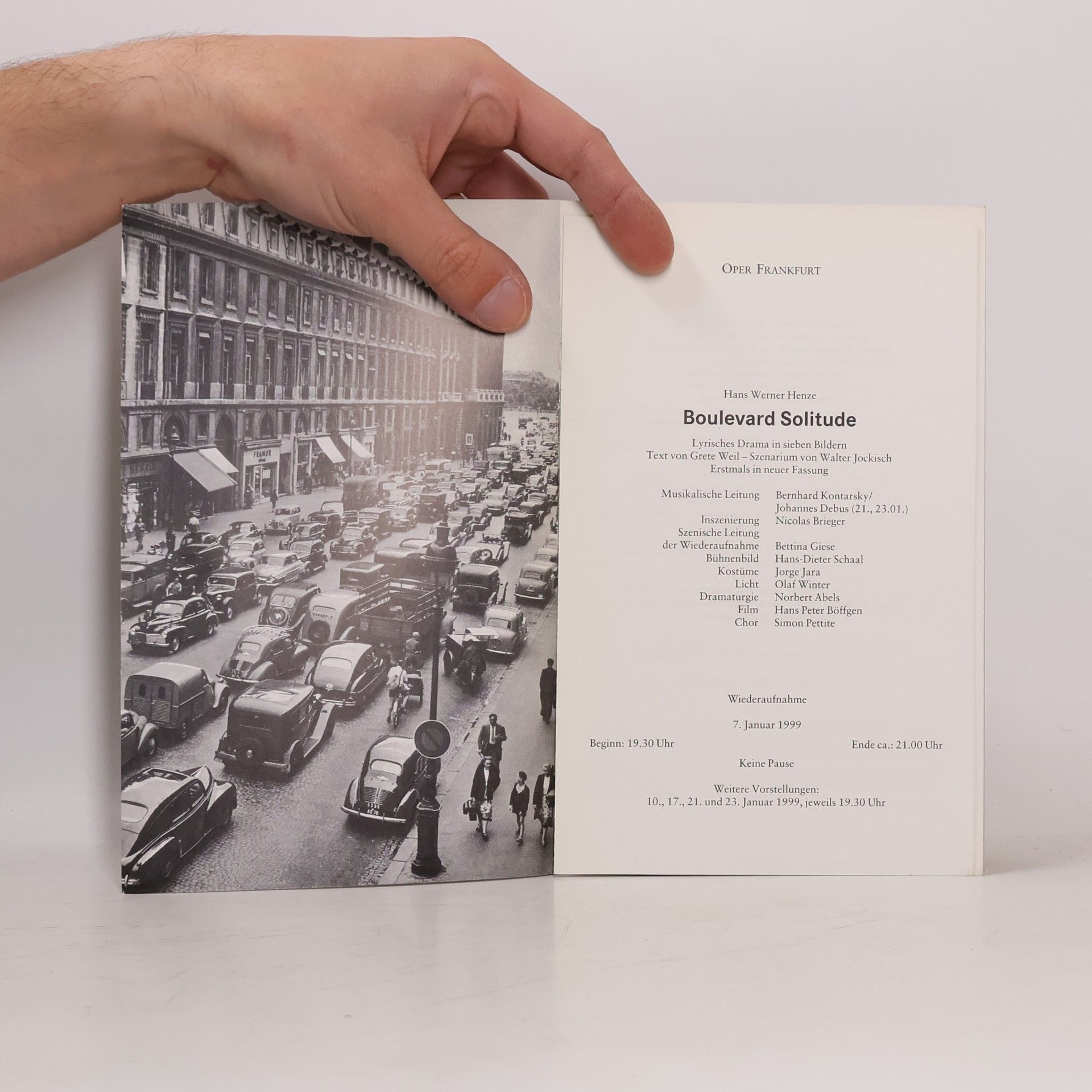 Hans Werner Henze Boulevard Solitude. Lyrisches Drama in sieben Bildern