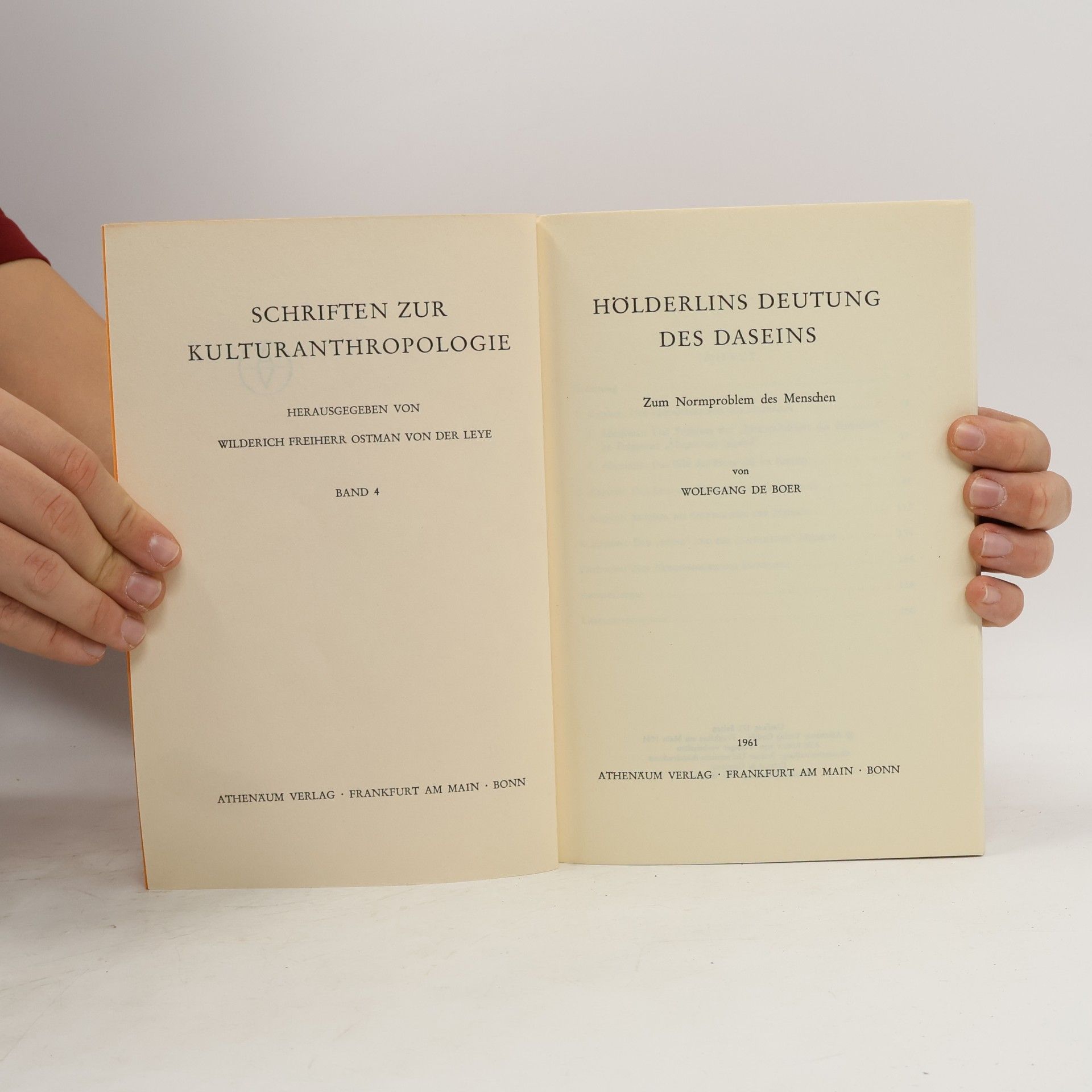 Wolfgang De Boer Hölderlins Deutung des Daseins